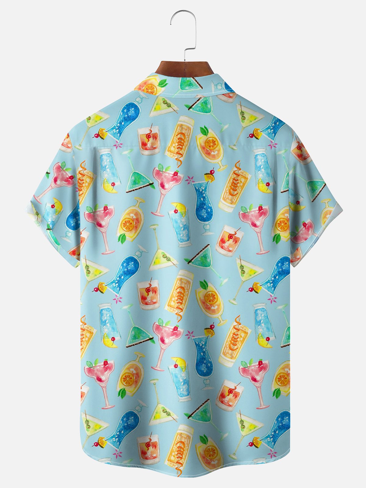 Moisture-wicking Cocktail Chest Pocket Hawaiian Shirt