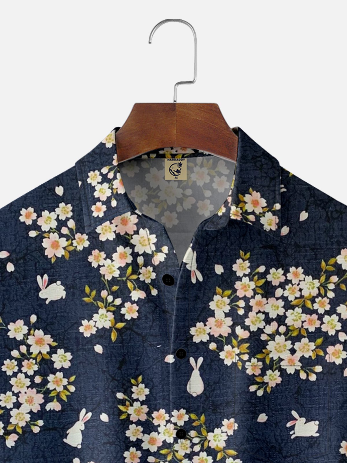 Moisture-wicking Sakura Bunny Rabbit Chest Pocket Hawaiian Shirt