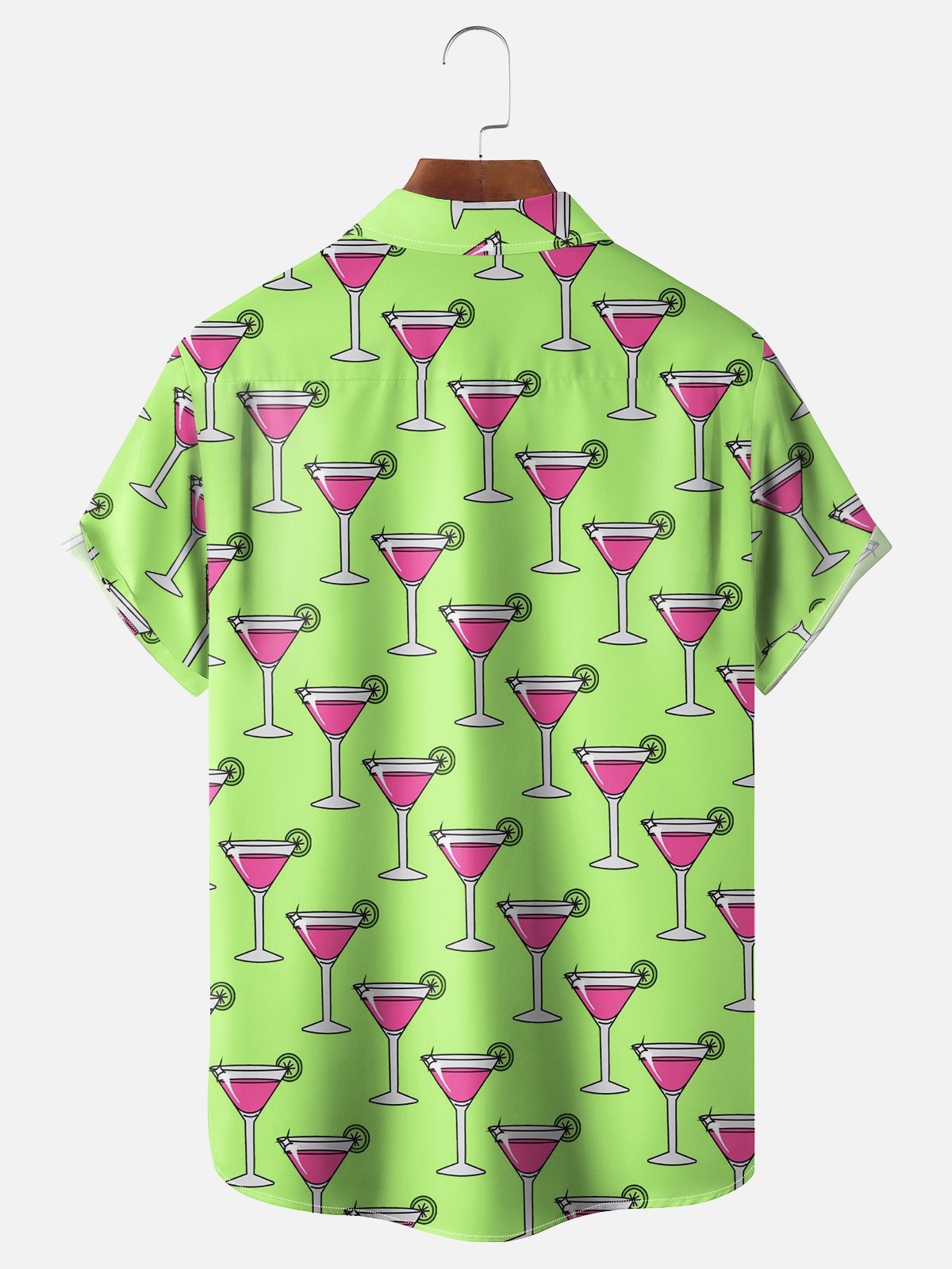Moisture-wicking Funky Cocktail Chest Pocket Hawaiian Shirt
