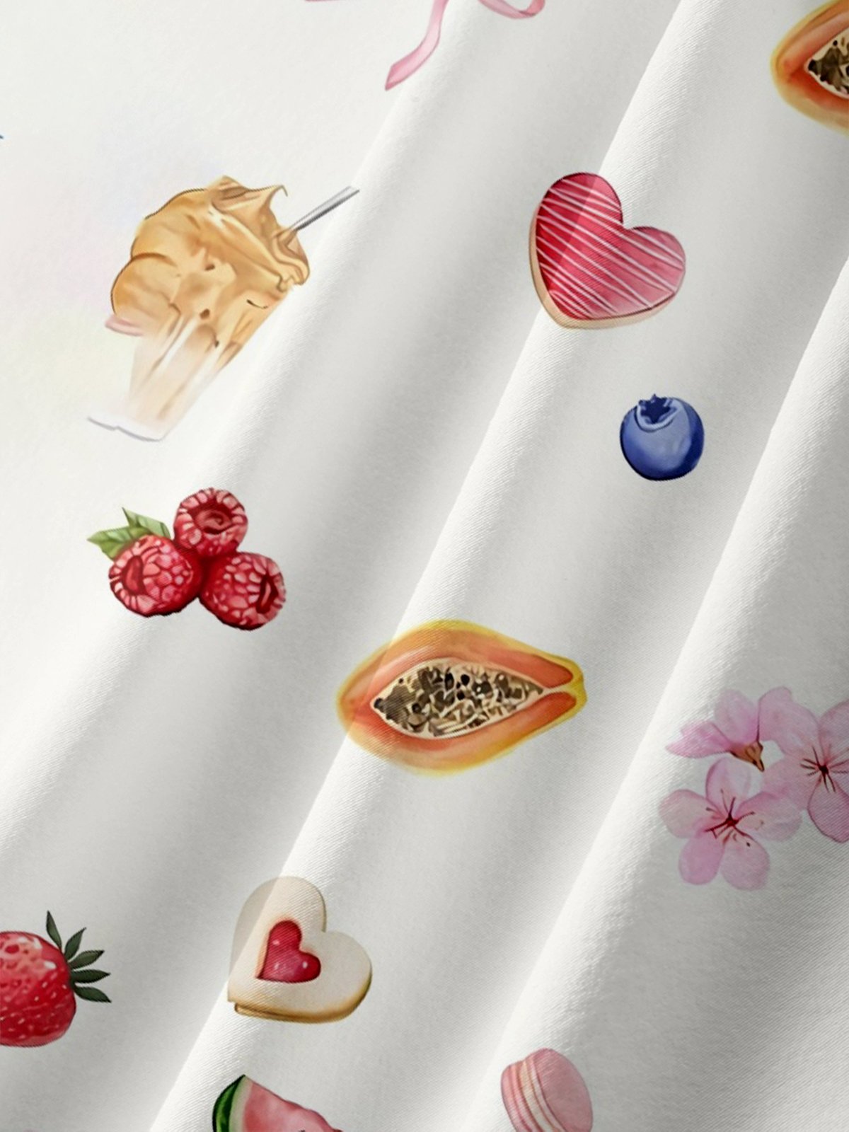 Moisture-wicking Fun Fruit Printed Avant-garde Chest Pocket Casual Shirt