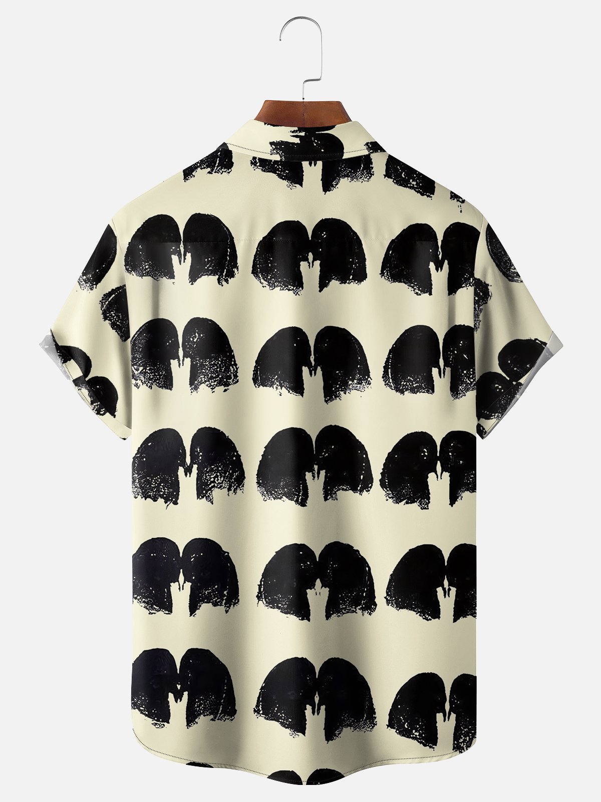 Moisture-wicking Avant-garde Art Human "Pigeon" Print Chest Pocket Casual Shirt