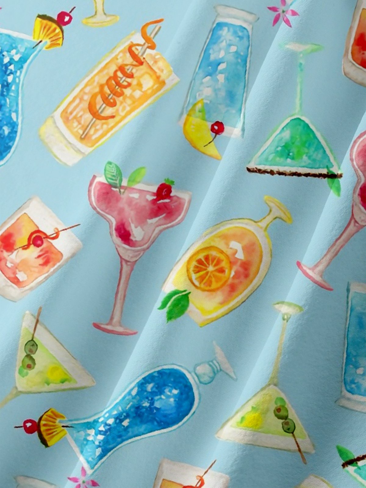 Moisture-wicking Cocktail Chest Pocket Hawaiian Shirt