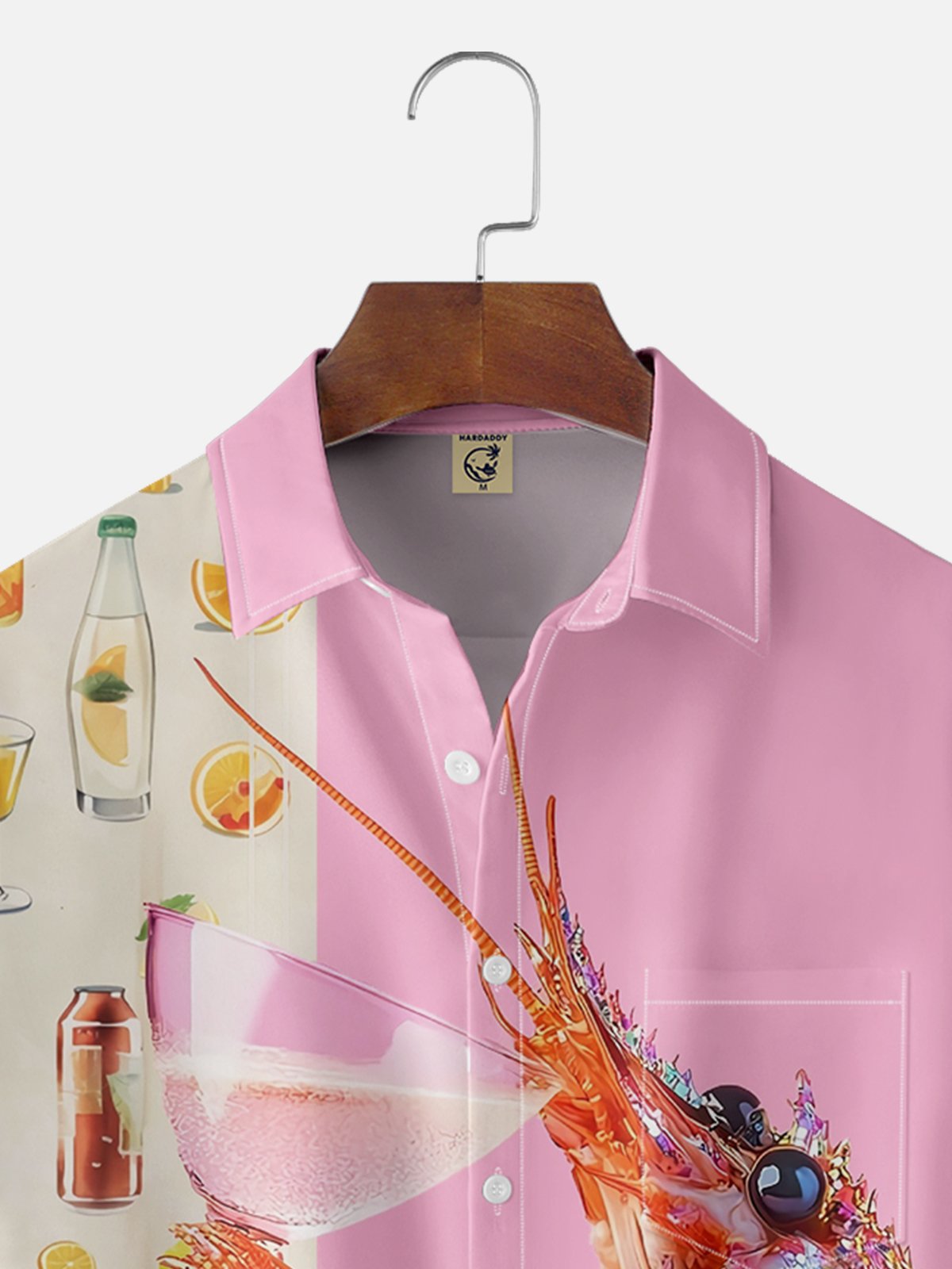 Moisture-wicking Cocktail Lobster Dream Avant-garde Chest Pocket Bowling Shirt