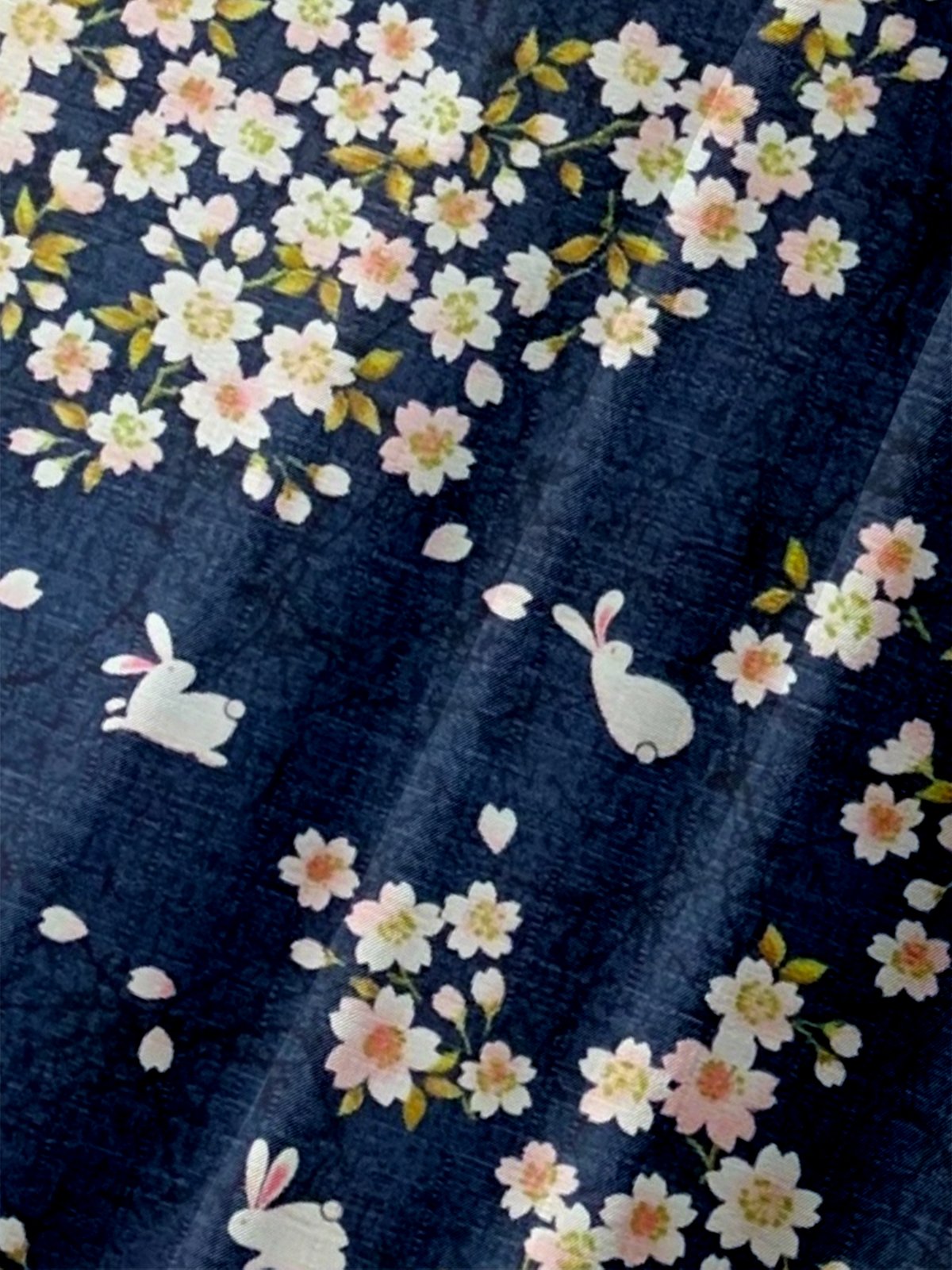 Moisture-wicking Sakura Bunny Rabbit Chest Pocket Hawaiian Shirt