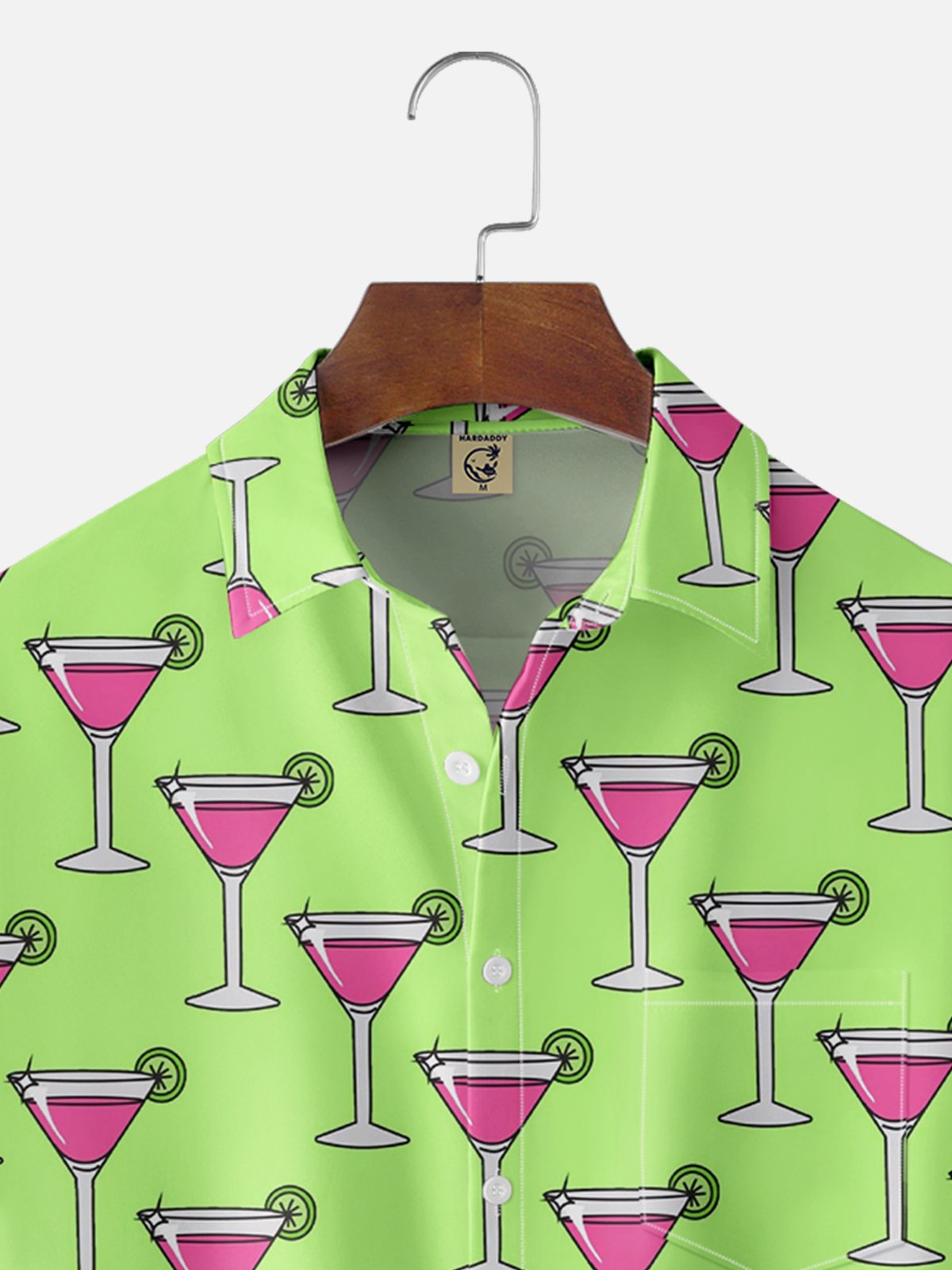 Moisture-wicking Funky Cocktail Chest Pocket Hawaiian Shirt