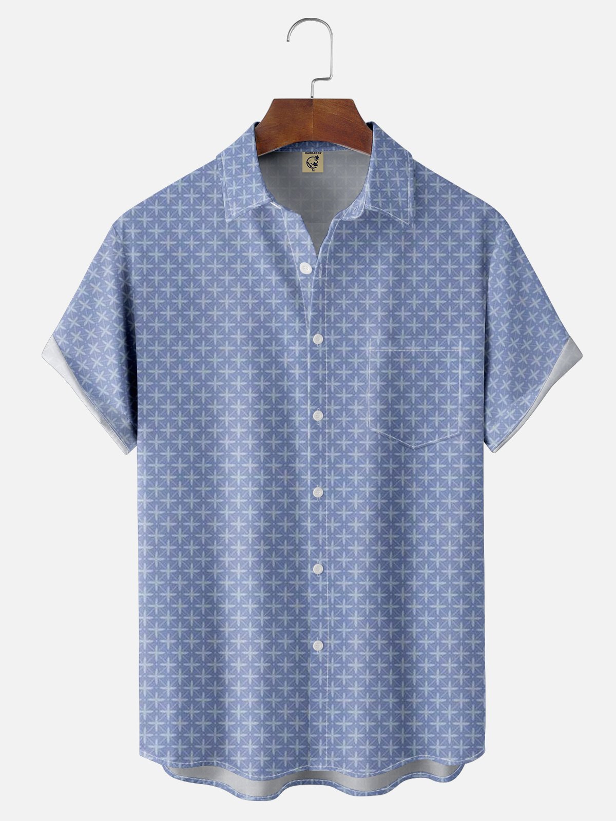 Moisture-wicking Geomatric Chest Pocket Casual Shirt