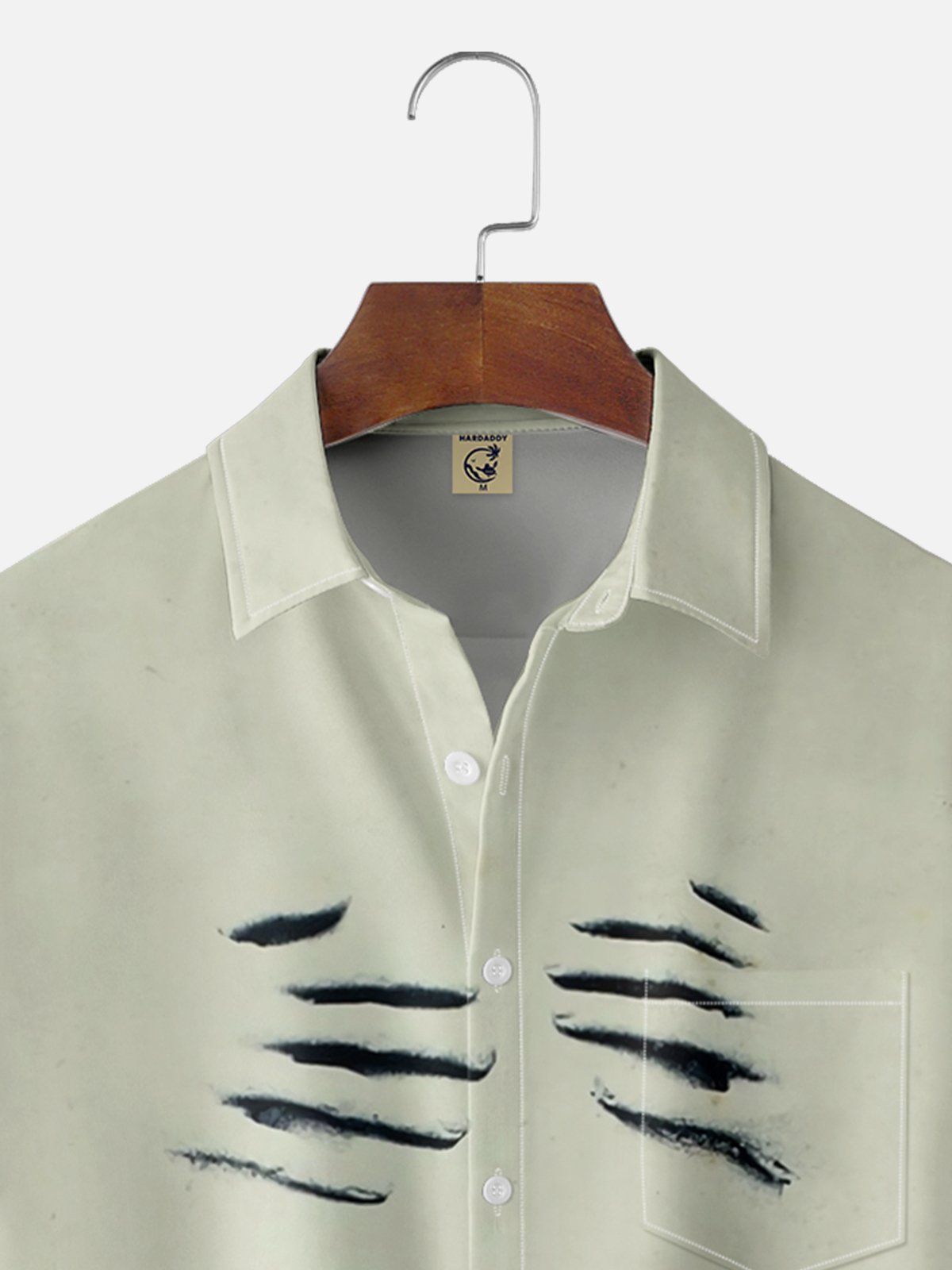 Moisture-wicking Avant-garde Art Body Abstract Print Chest Pocket Casual Shirt