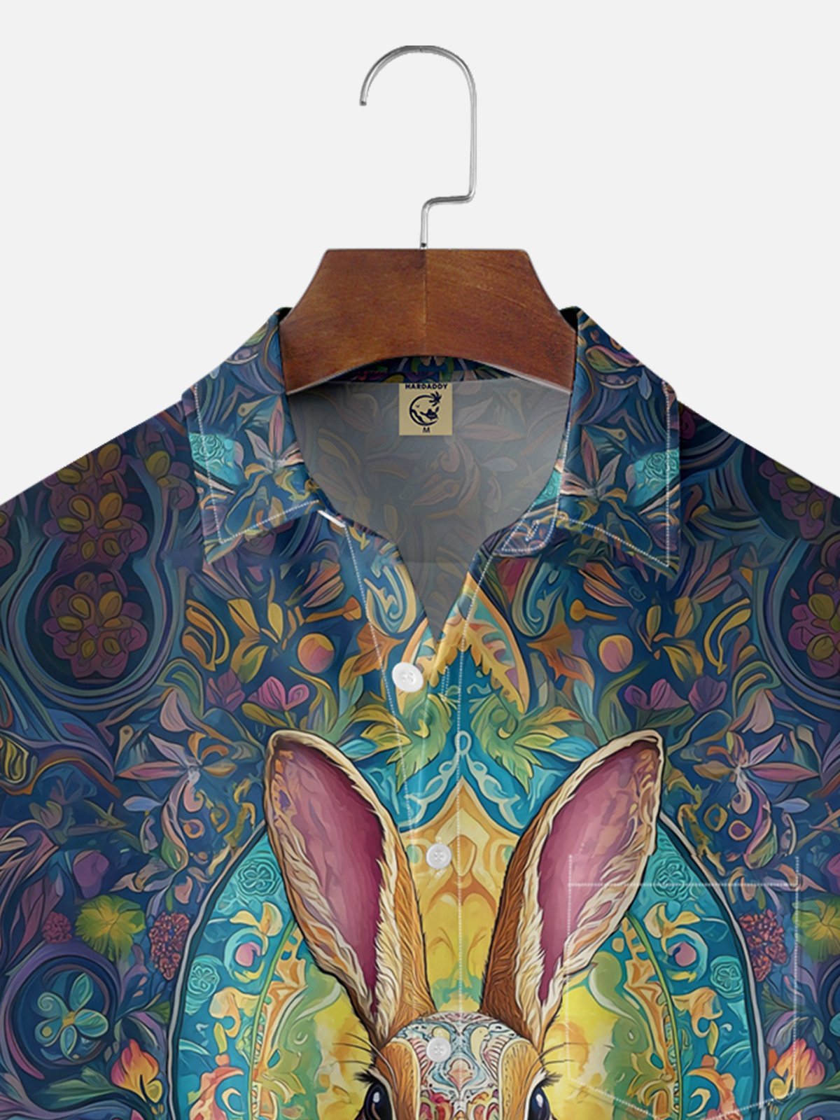 Moisture-wicking Easter Bunny Rabbit Eggs Chest Pocket Casual Shirt