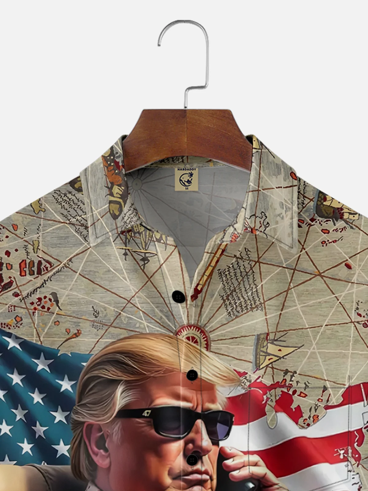 Moisture-wicking Trump Fun Art Great American Bay Chest Pocket Casual Shirt