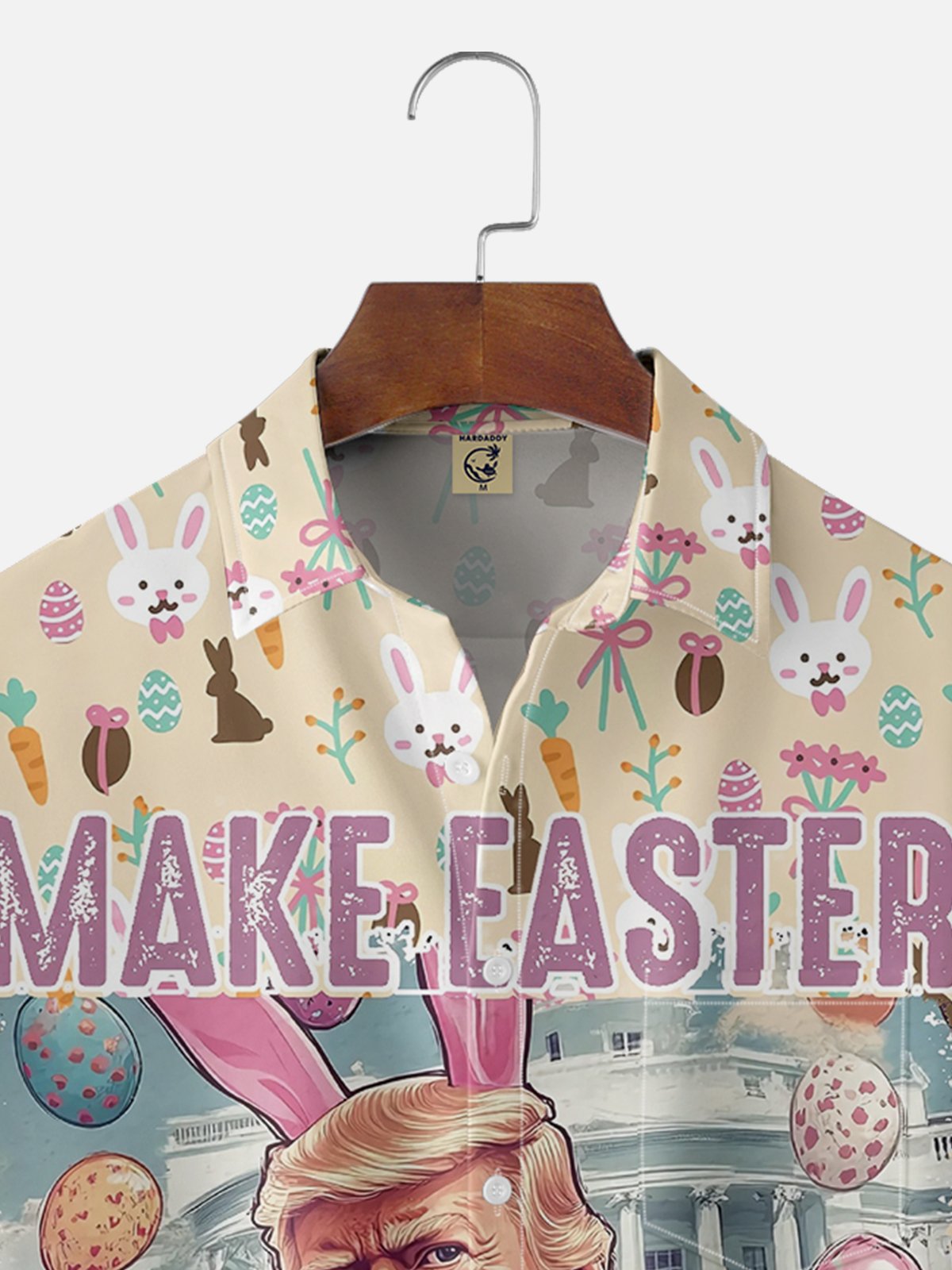 Moisture-wicking Make Easter Great Again Trump Art Avant-garde Chest Pocket Casual Shirt