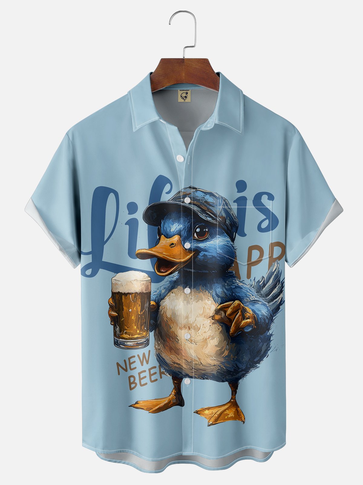 Moisture-wicking Duck Beer Chest Pocket Casual Shirt