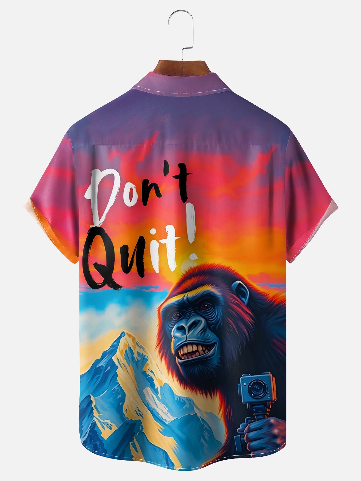 Moisture Wicking Chimp Bigfoot Chest Pocket Hawaiian Shirt