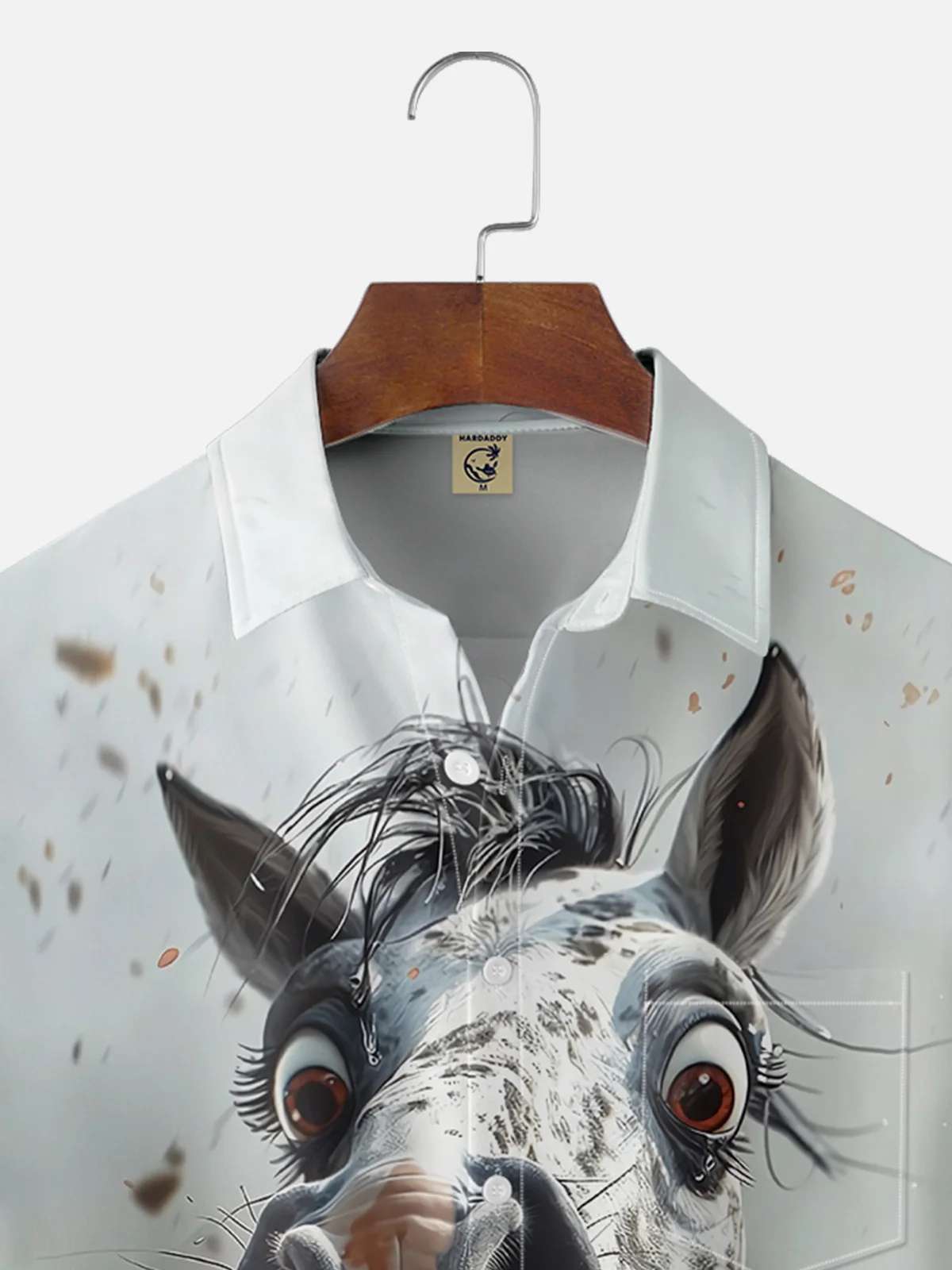 Moisture-wicking Fun Avant-garde Horse Art Exaggerated Painting Chest Pocket Hawaiian Shirt