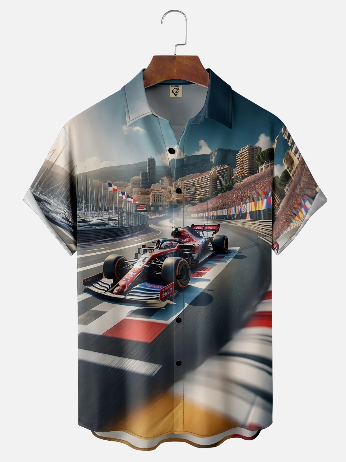 Moisture-wicking Formula One Race Car Chest Pocket Casual Shirt