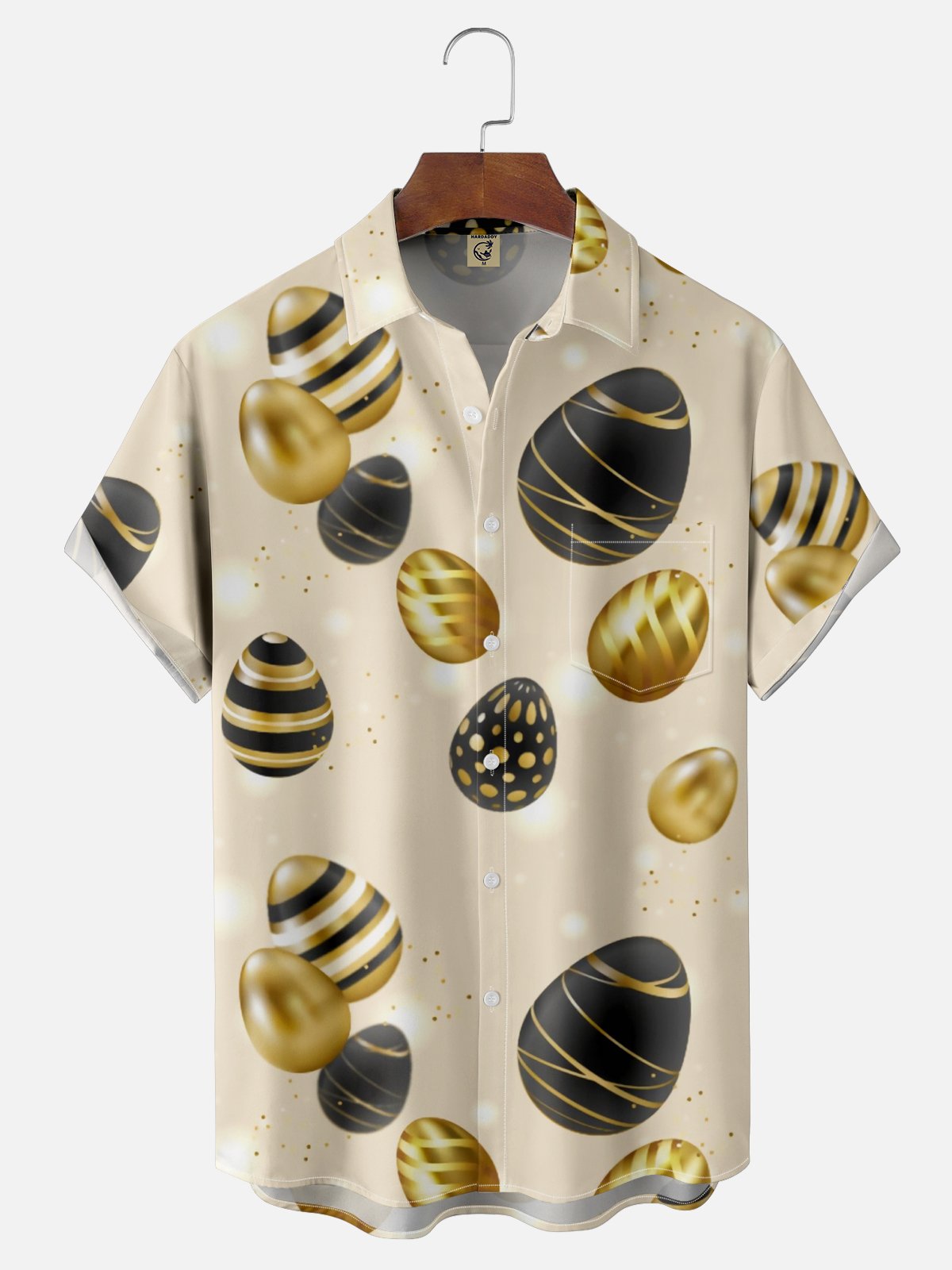 Moisture-wicking Easter Egg Chest Pocket Casual Shirt