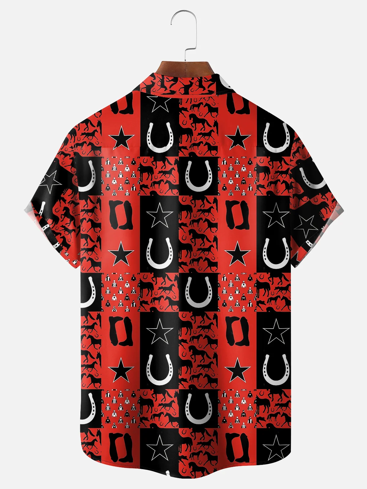 Moisture-wicking Kentucky Derby Horse Racing Chest Pocket Casual Shirt