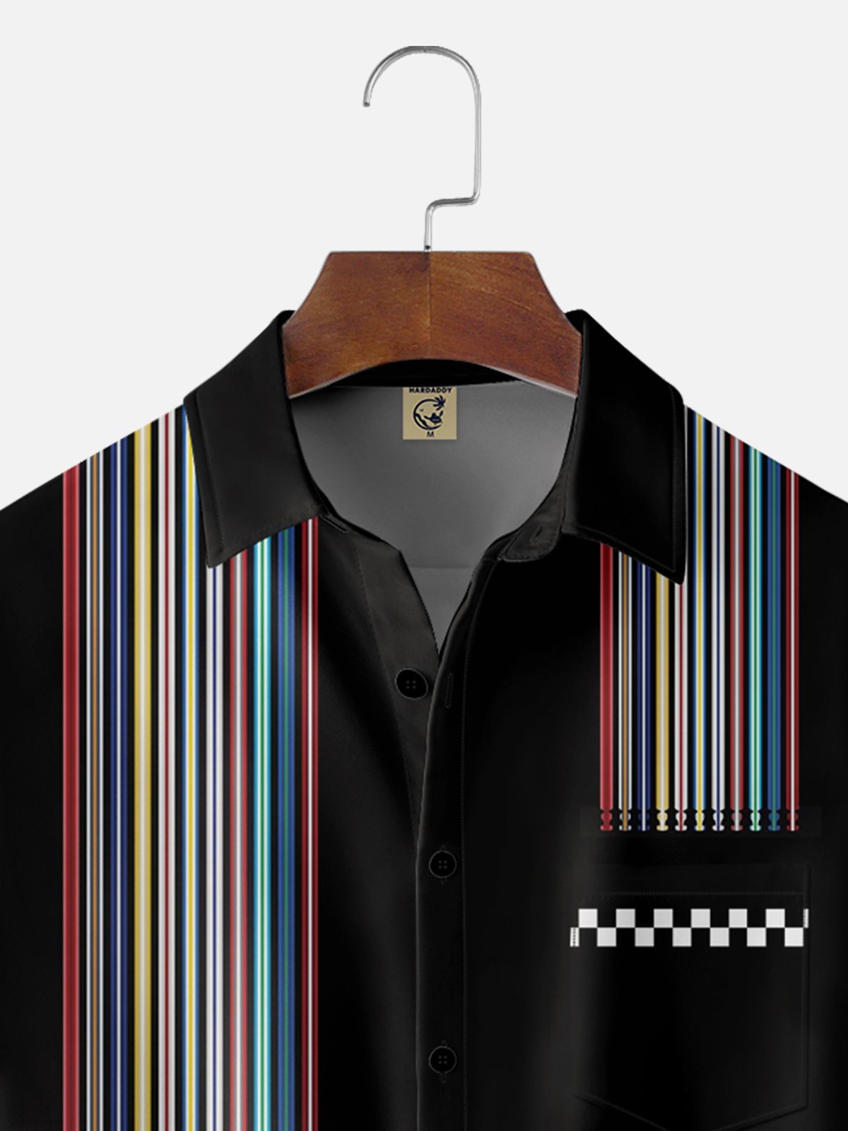 Moisture-wicking Formula One Stripes Chest Pocket Bowling Shirt