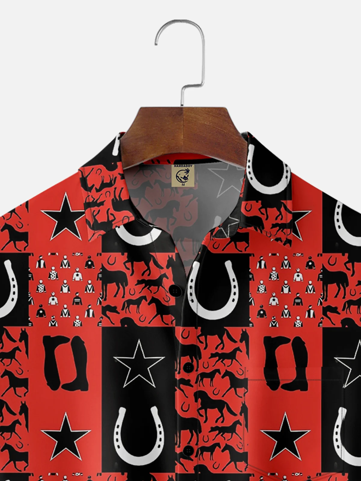 Moisture-wicking Kentucky Derby Horse Racing Chest Pocket Casual Shirt