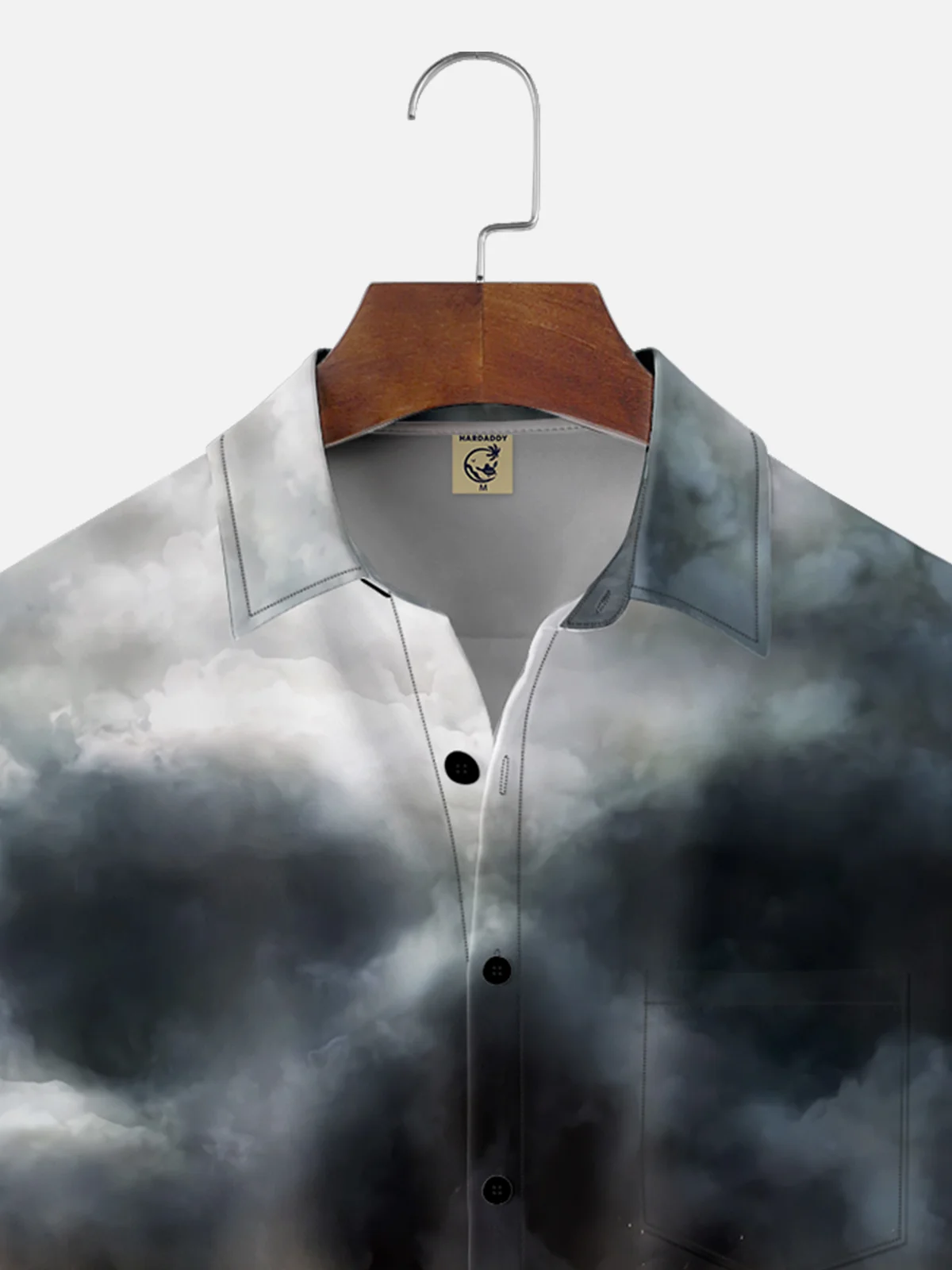 Moisture-wicking Evil Pirate Ship Avant-garde Skull Art Chest Pocket Casual Shirt