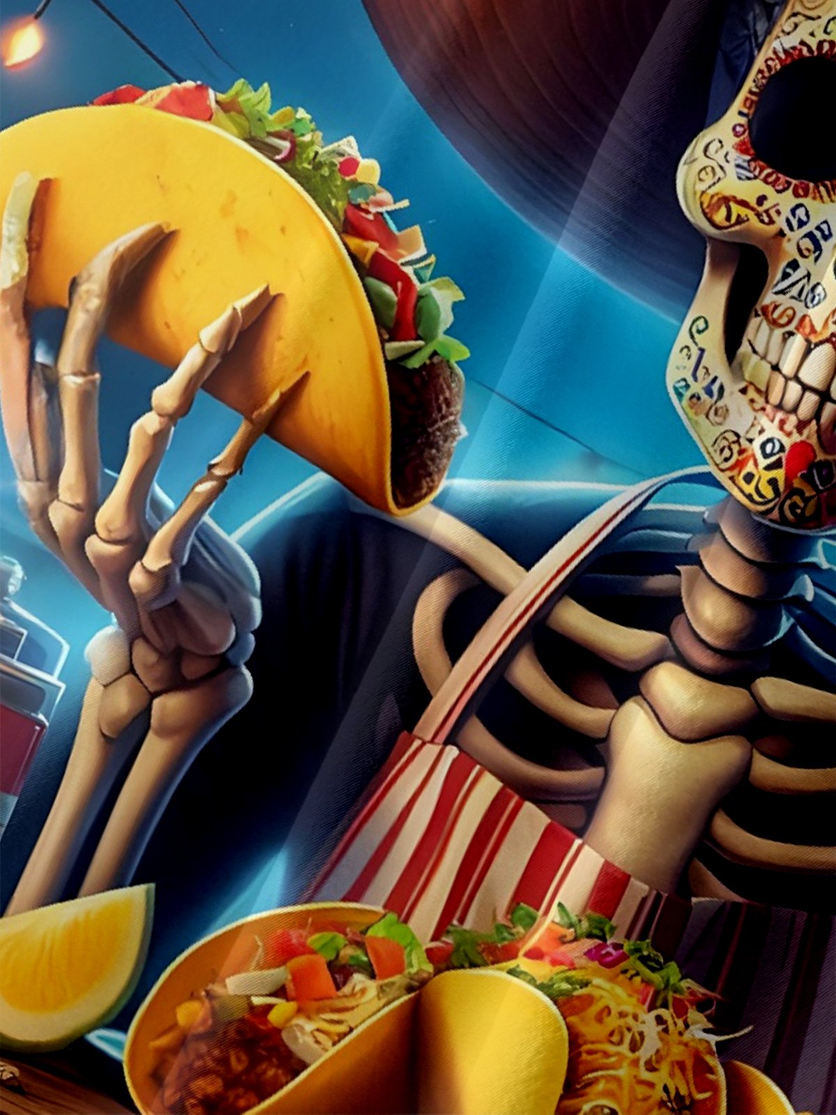 Moisture-wicking Cinco de Mayo Skull Burrito Chest Pocket Casual Shirt