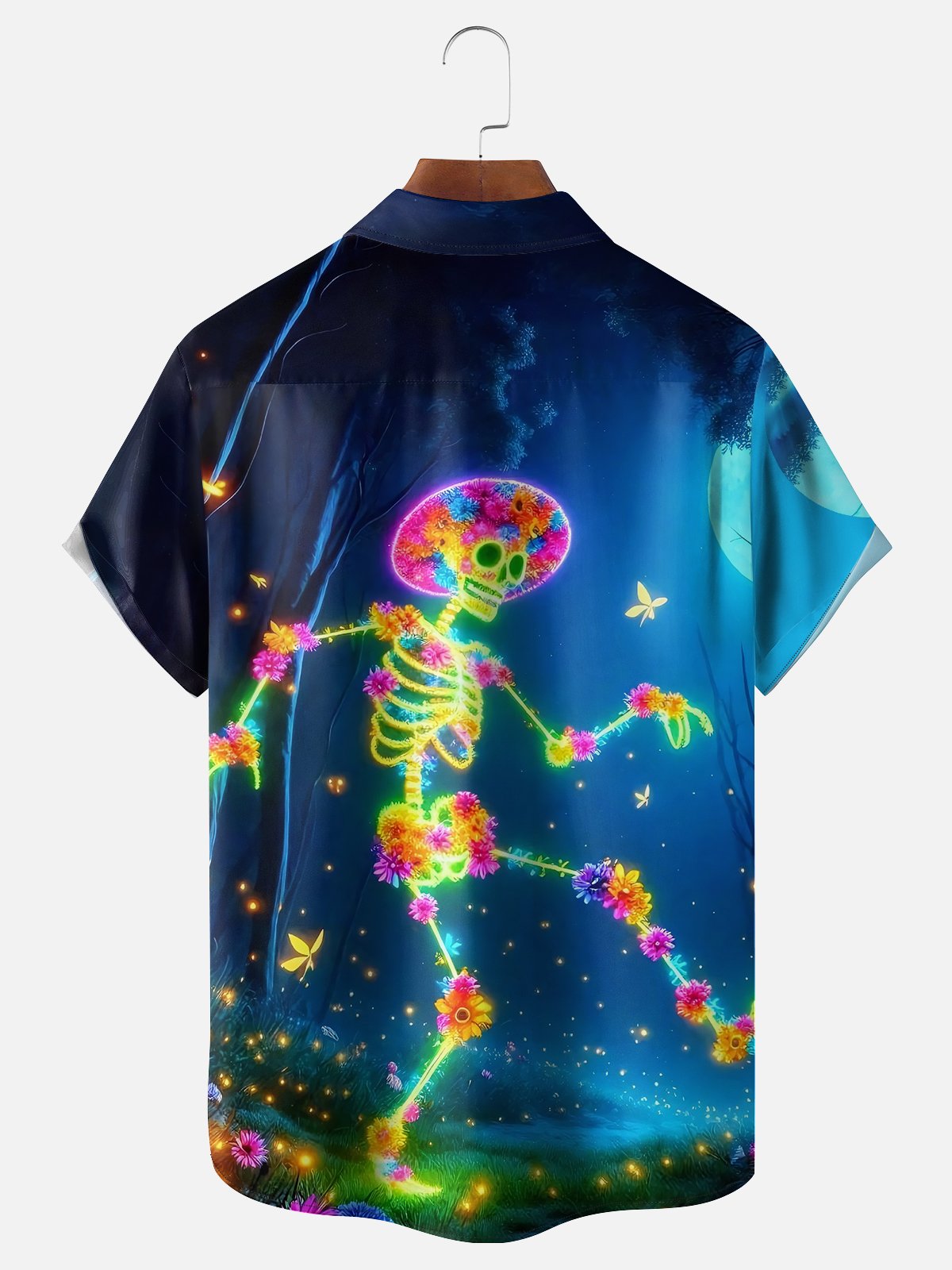 Moisture-wicking Cinco de Mayo Mexican Skull Fantasy Art Chest Pocket Casual Shirt