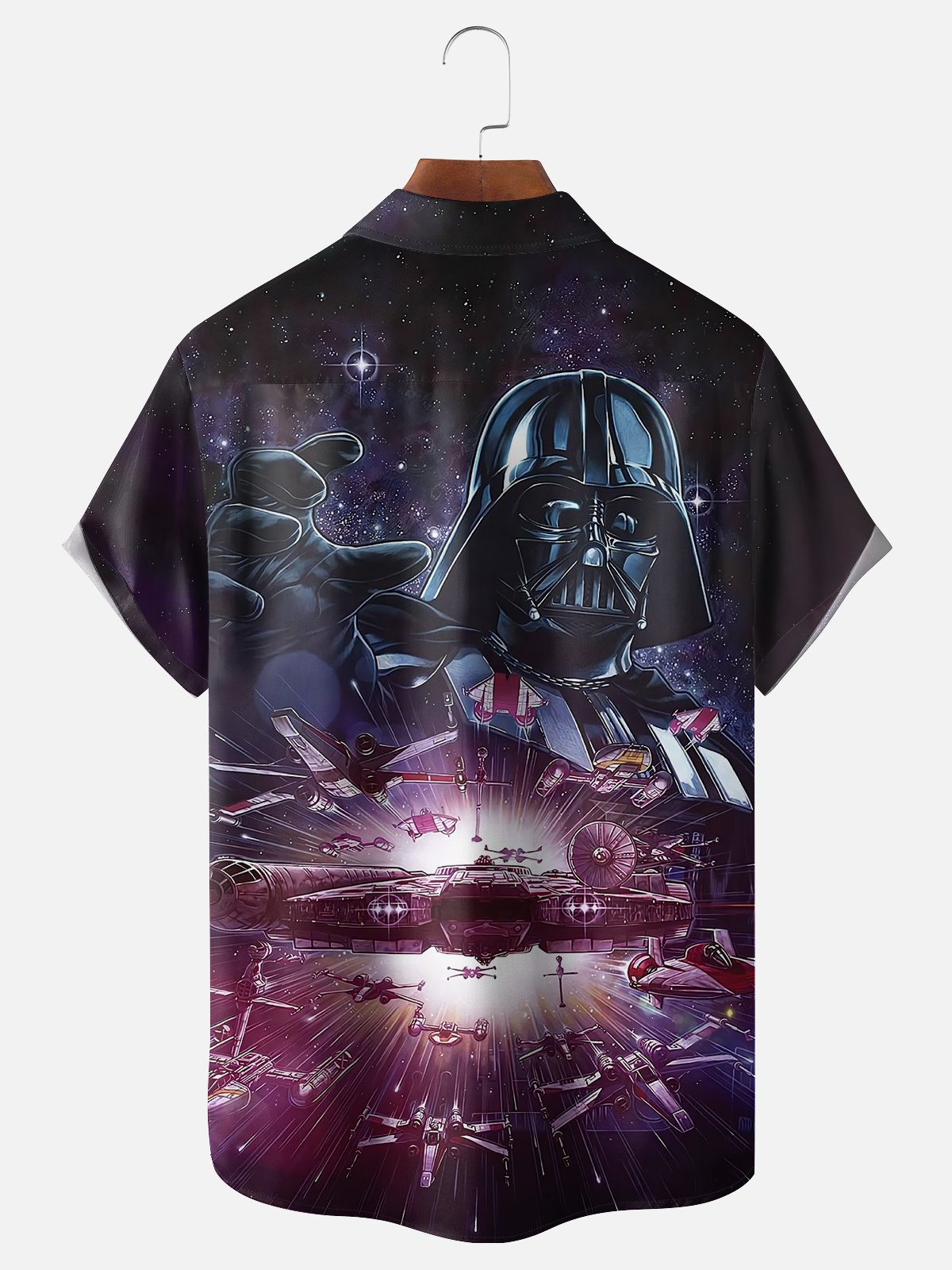Moisture-wicking STAR Art Illustration Technology Chest Pocket Casual Shirt