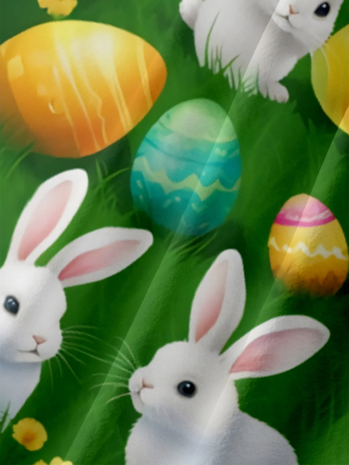 Moisture-wicking Easter Bunny Egg Chest Pocket Casual Shirt