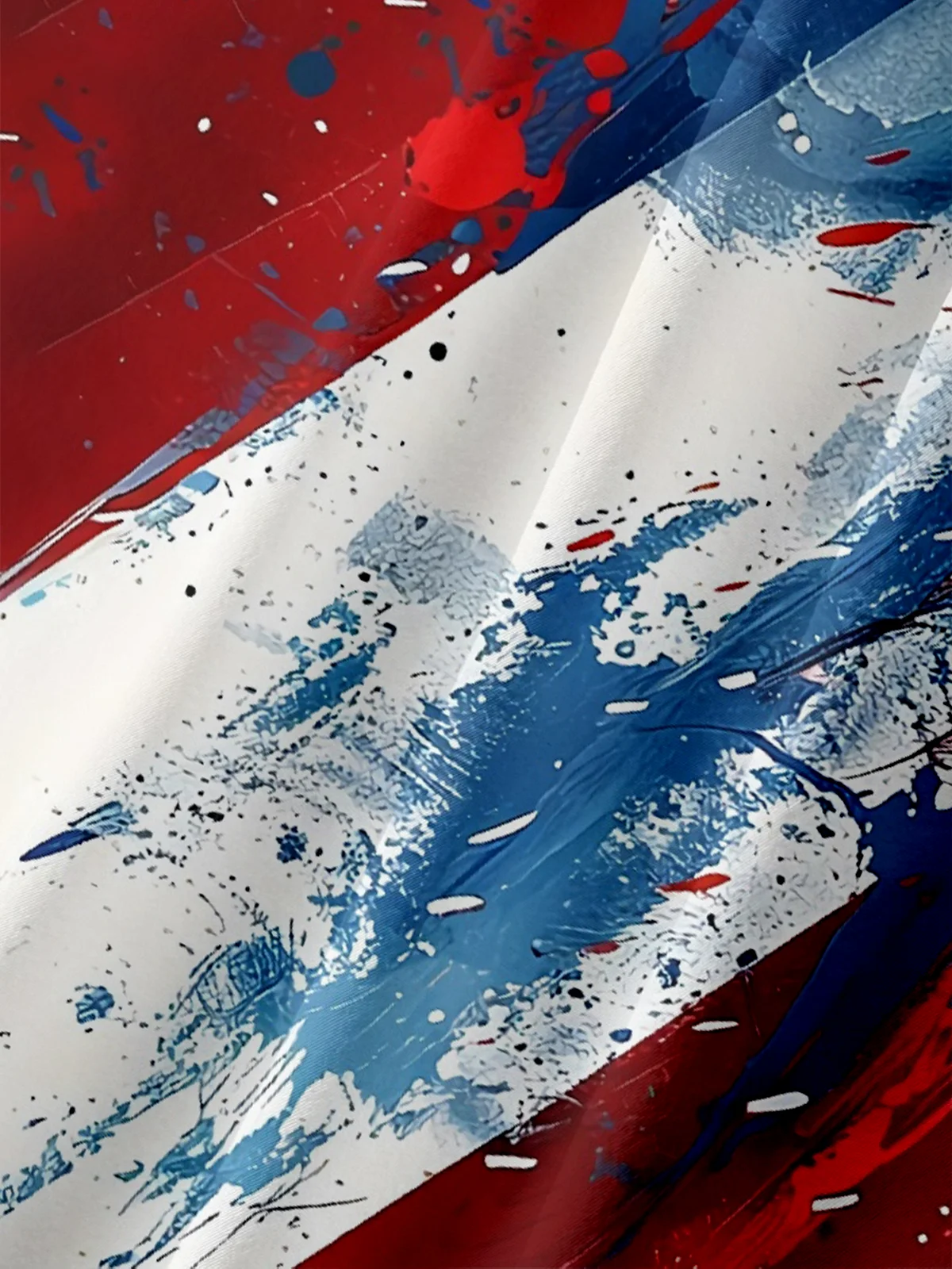 Moisture-wicking Independence Day American Flag Abstract Art Chest Pocket Casual Shirt