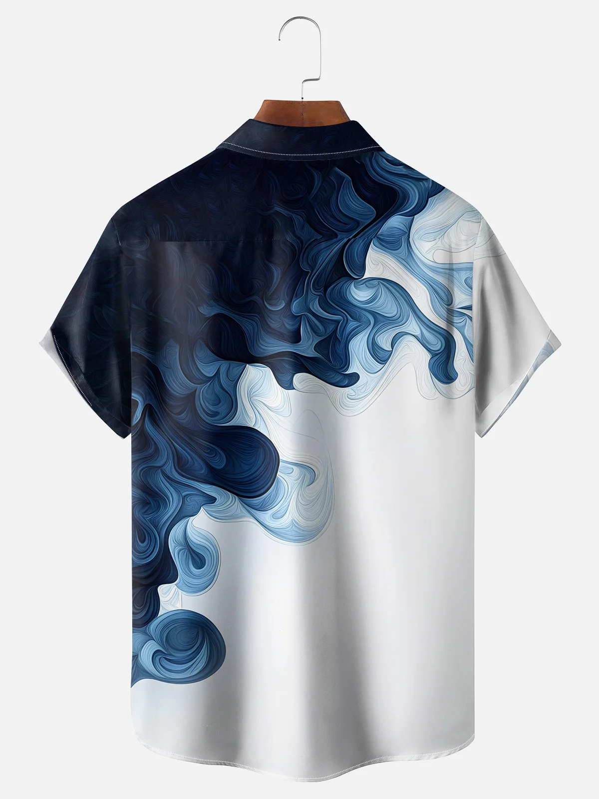 Moisture-wicking Gradient Color Easter Cross Jesus Chest Pocket Casual Shirt