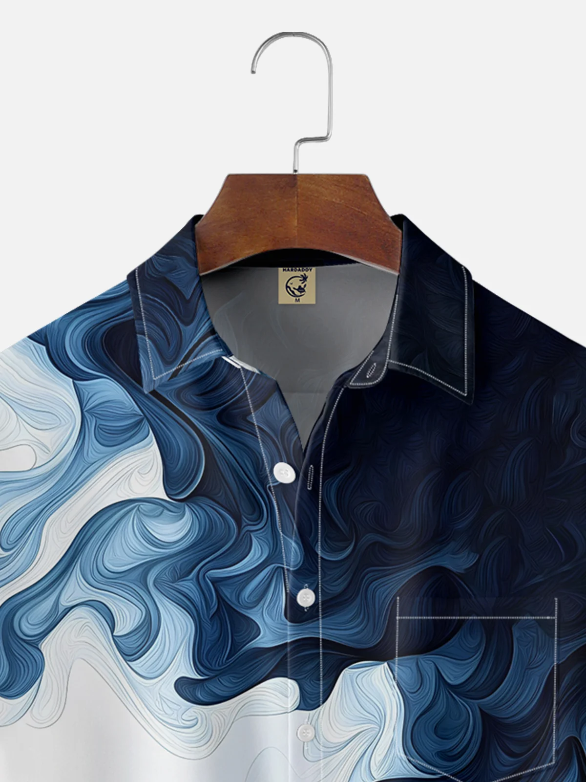 Moisture-wicking Gradient Color Easter Cross Jesus Chest Pocket Casual Shirt