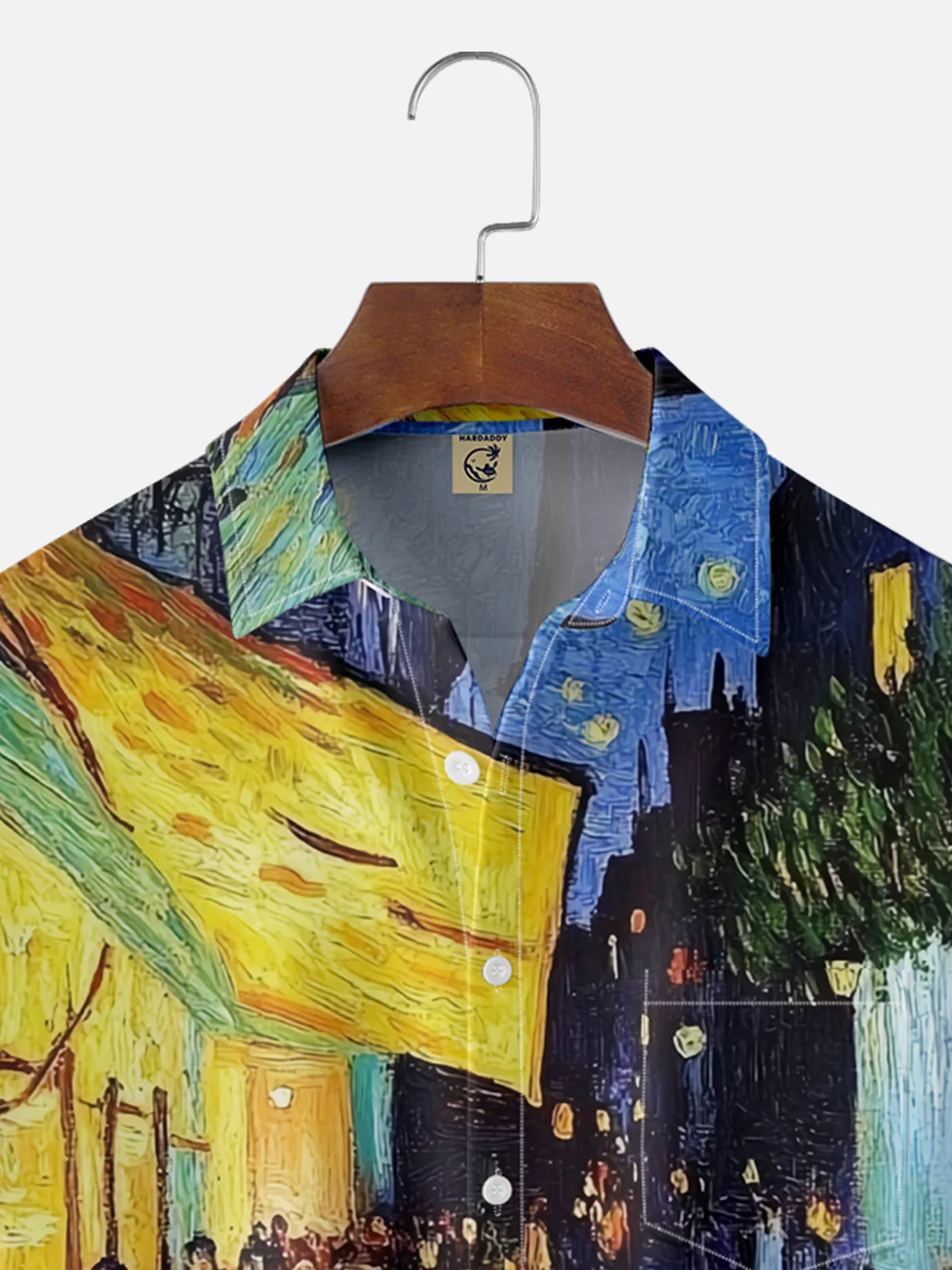 Moisture-wicking Cafe Terrace at Night Black Cat Chest Pocket Casual Shirt