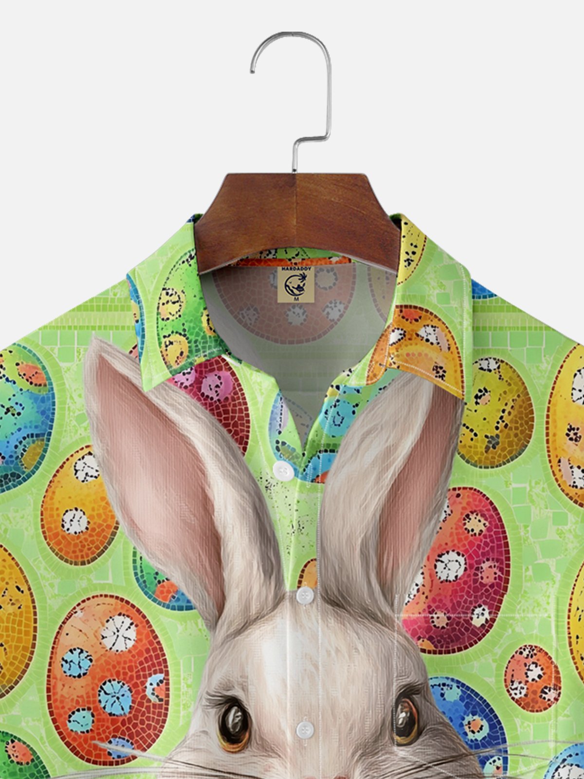 Moisture-wicking Easter Bunny Rabbit Eggs Chest Pocket Casual Shirt