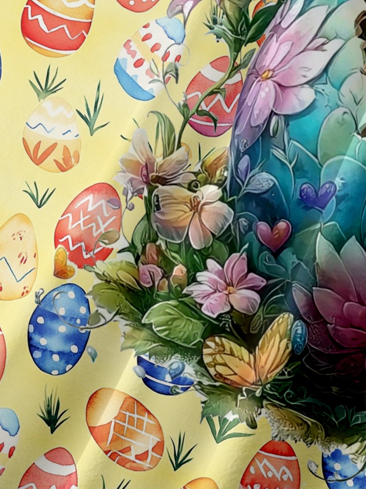 Moisture-wicking Easter Bunny Rabbit Eggs Gnome Chest Pocket Casual Shirt