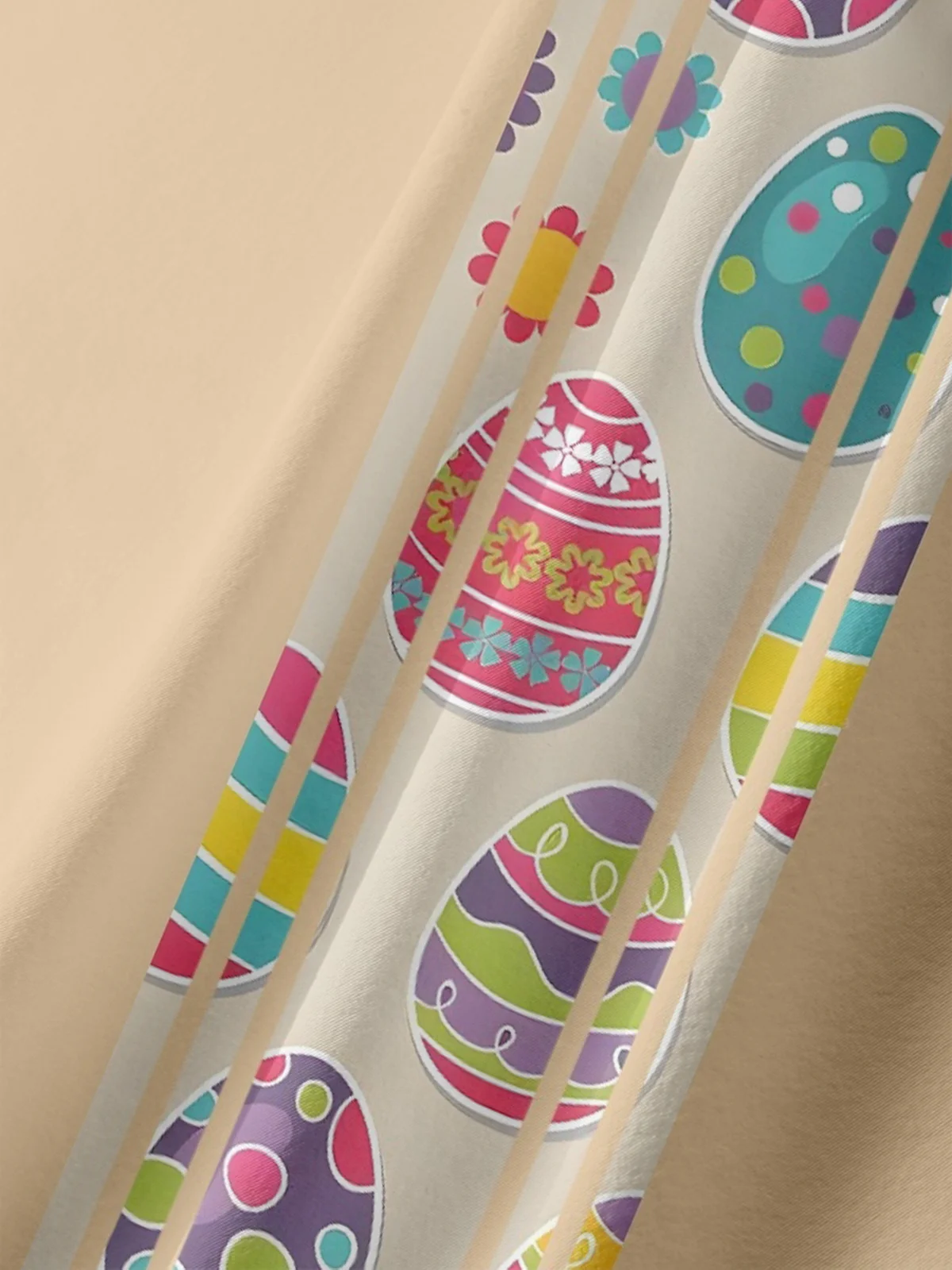 Moisture-wicking Happy Easter Bunny Egg Art Chest Pocket Bowling Shirt