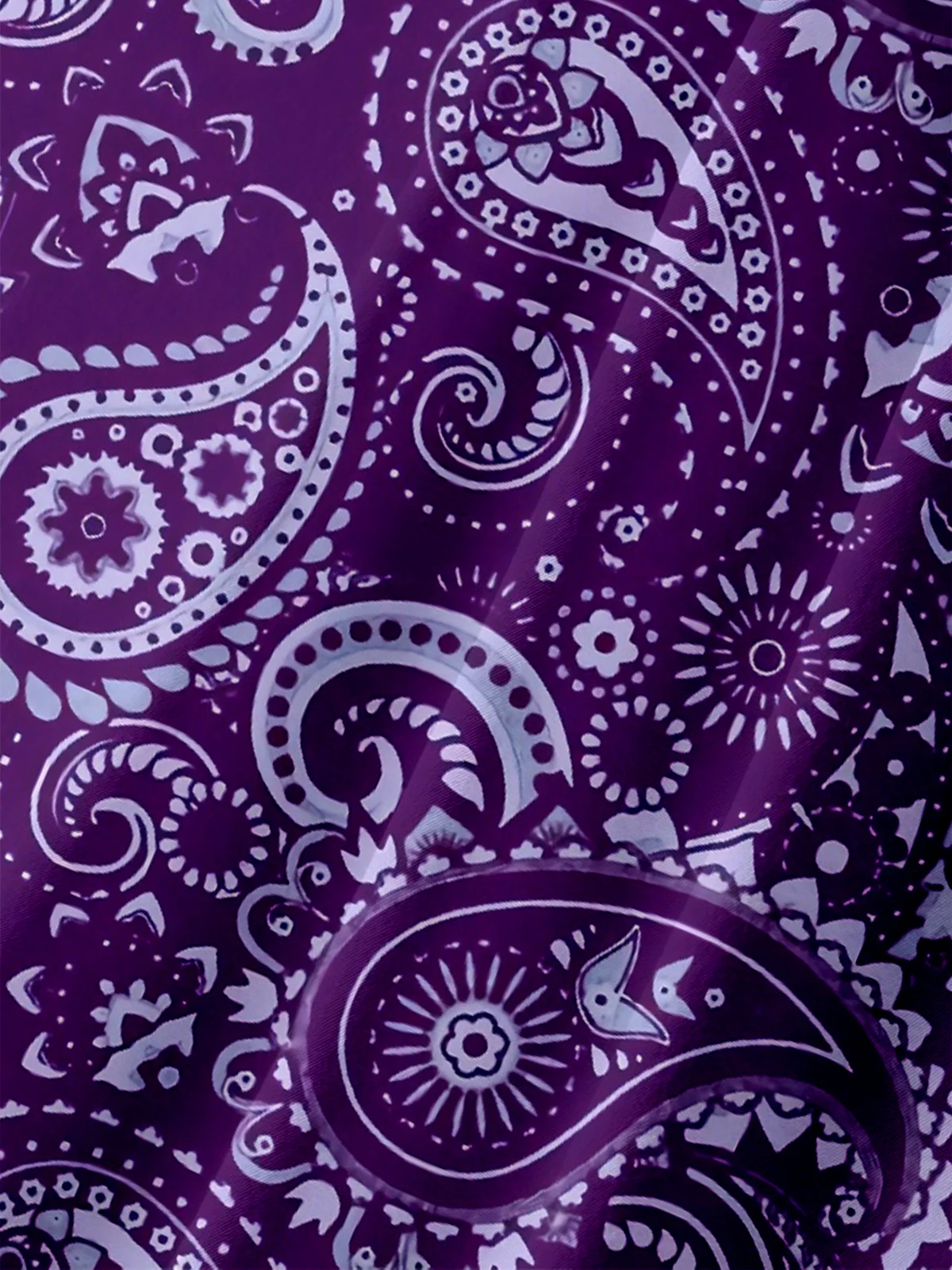 Moisture-wicking Paisley Art Floral Chest Pocket Casual Shirt