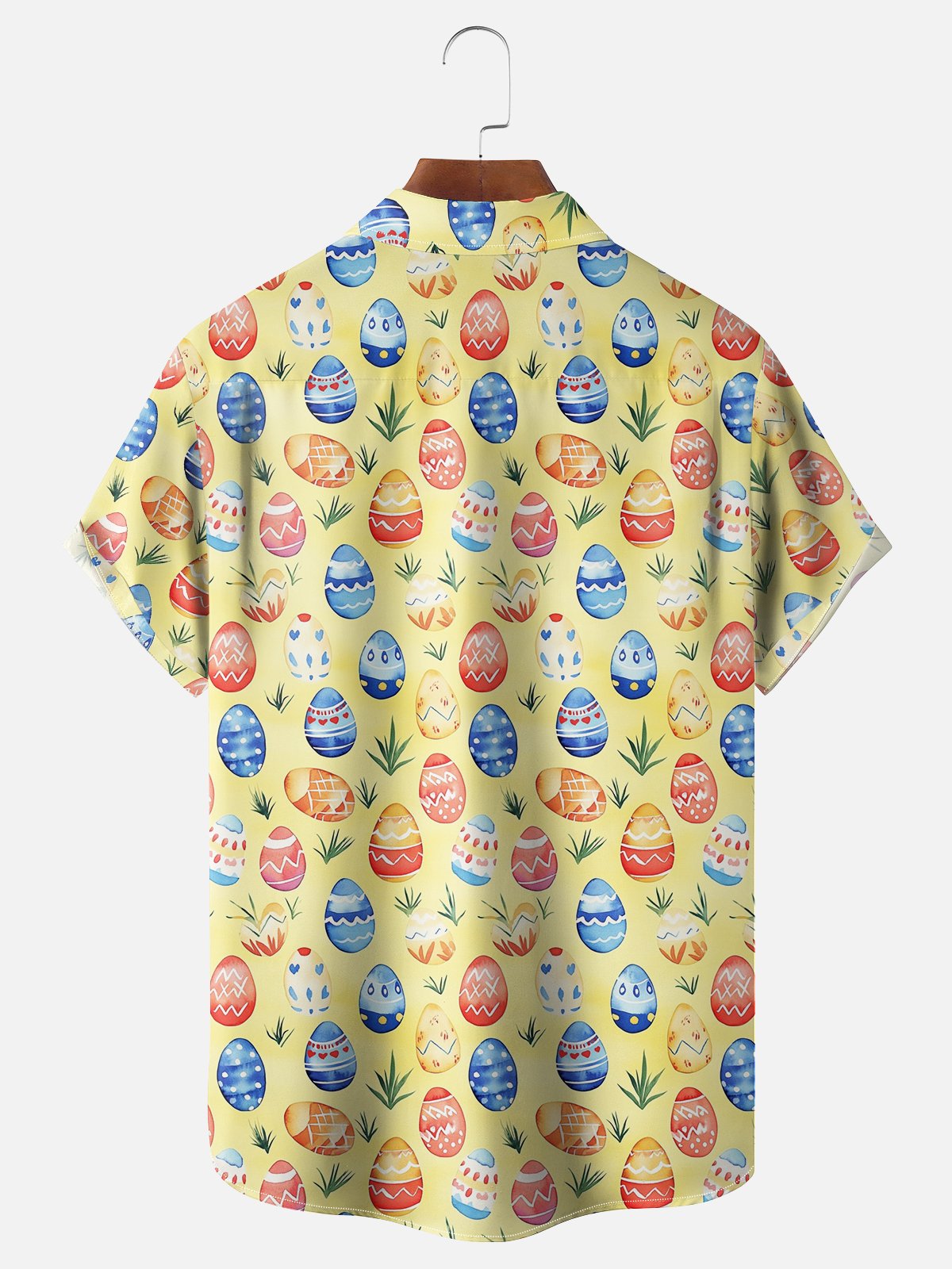 Moisture-wicking Easter Bunny Rabbit Eggs Gnome Chest Pocket Casual Shirt