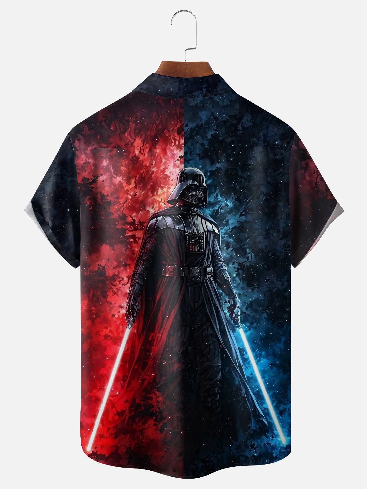 Moisture-wicking Star Technology Universe Planet Chest Pocket Casual Shirt