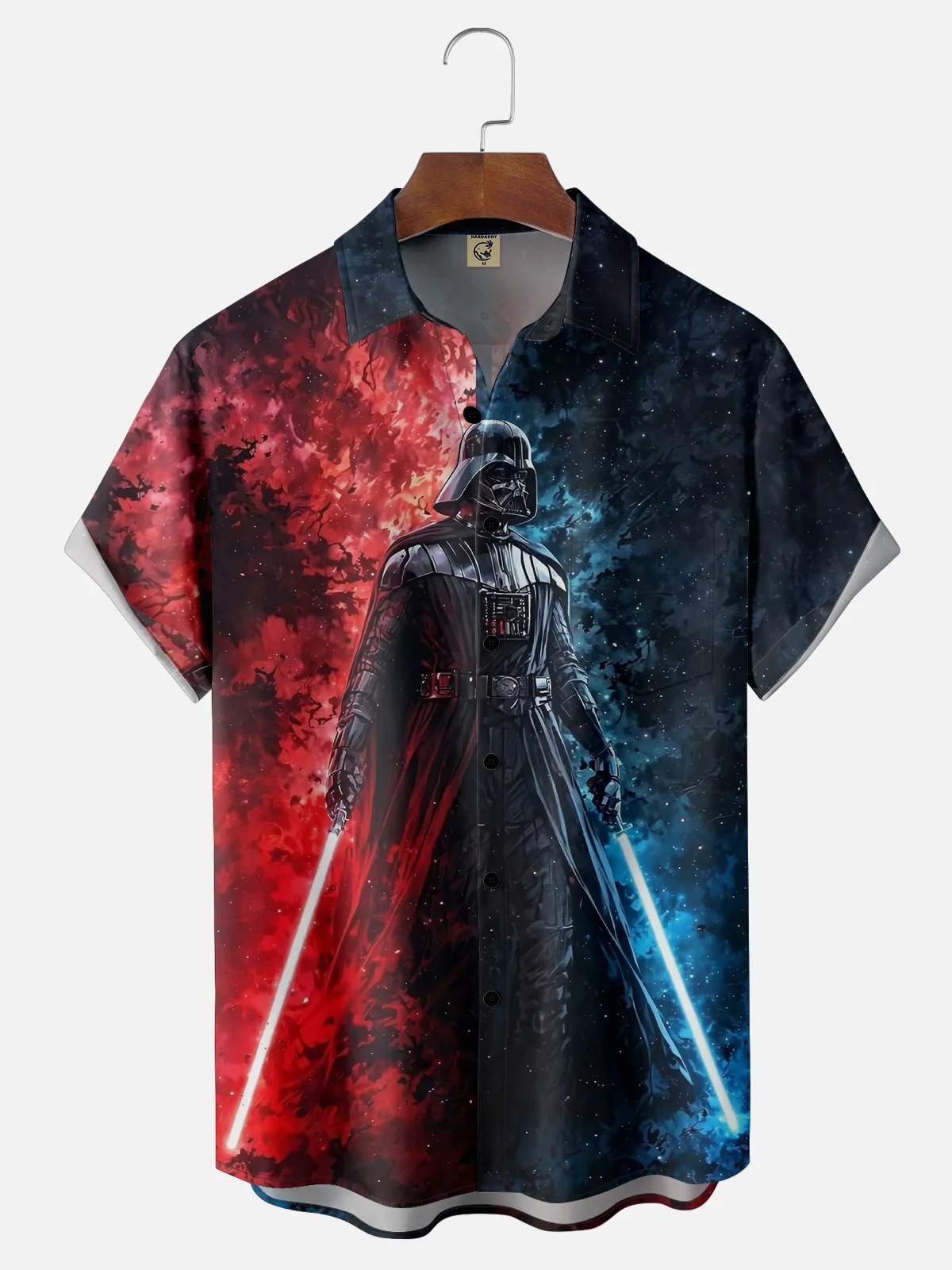 Moisture-wicking Star Technology Universe Planet Chest Pocket Casual Shirt