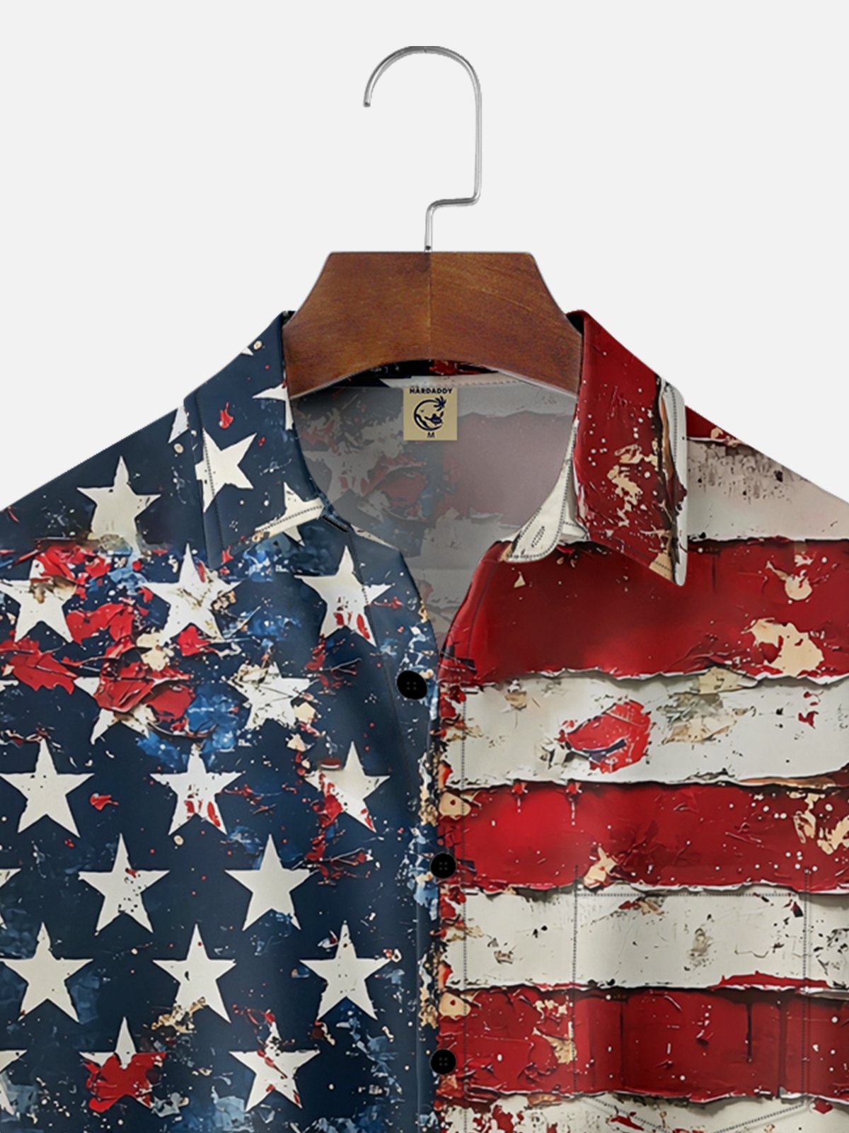 Moisture-wicking American Flag Memorial Day Chest Pocket Casual Shirt
