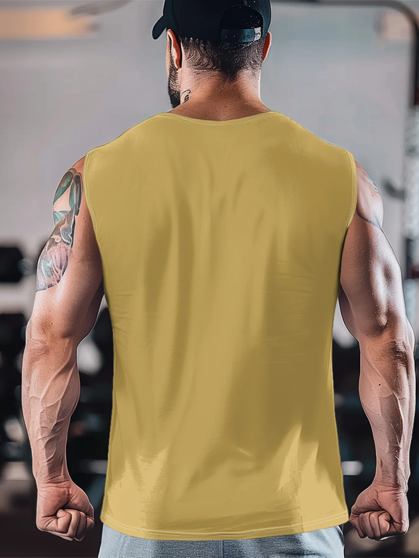 Mens Crewneck Tank Tops Black Cat Beach Sleeveless Shirt