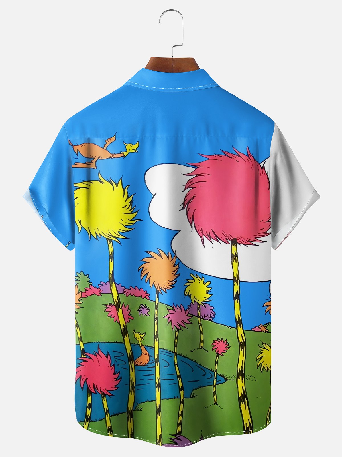 Moisture-wicking Seuss Art Illustration Young Chest Pocket Casual Shirt