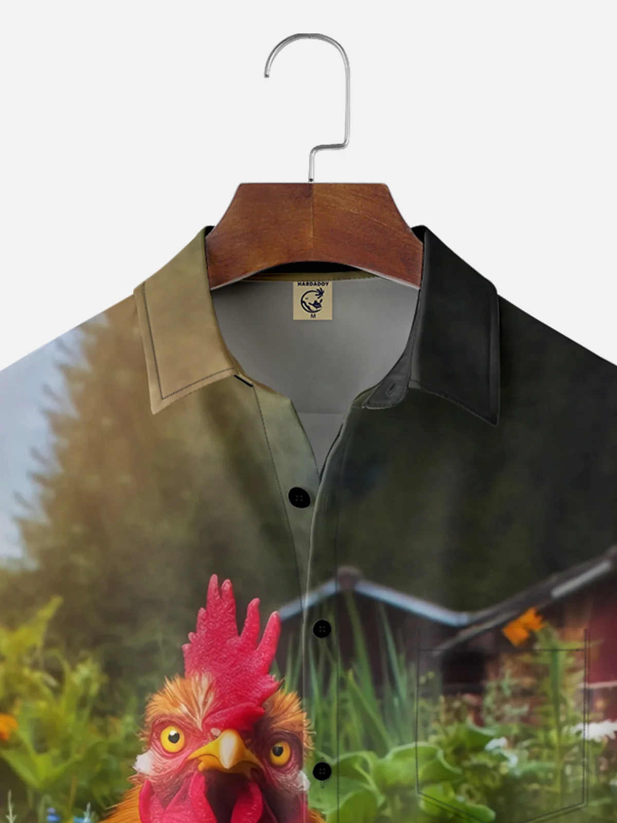 Moisture-wicking Rooster Beer Funny Chest Pocket Casual Shirt