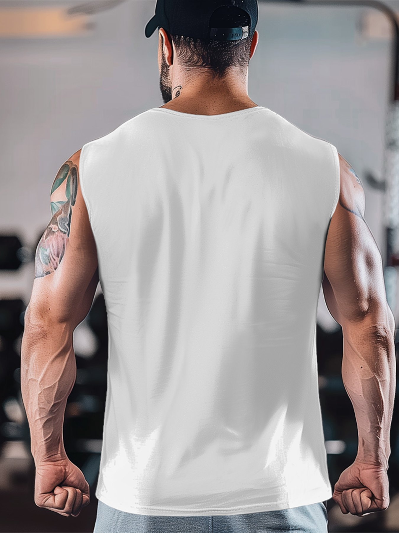 Mens Crewneck Tank Tops Angry Cat Beach Sleeveless Shirt