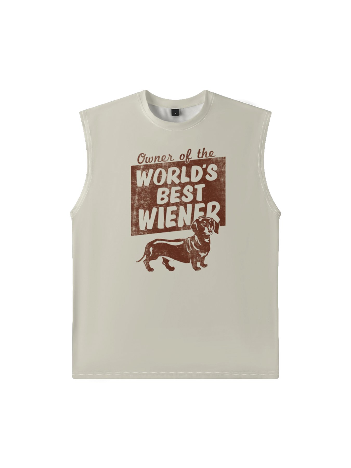 Mens Crewneck Tank Tops World‘s Best Wiener Dog Dachshund Beach Sleeveless Shirt