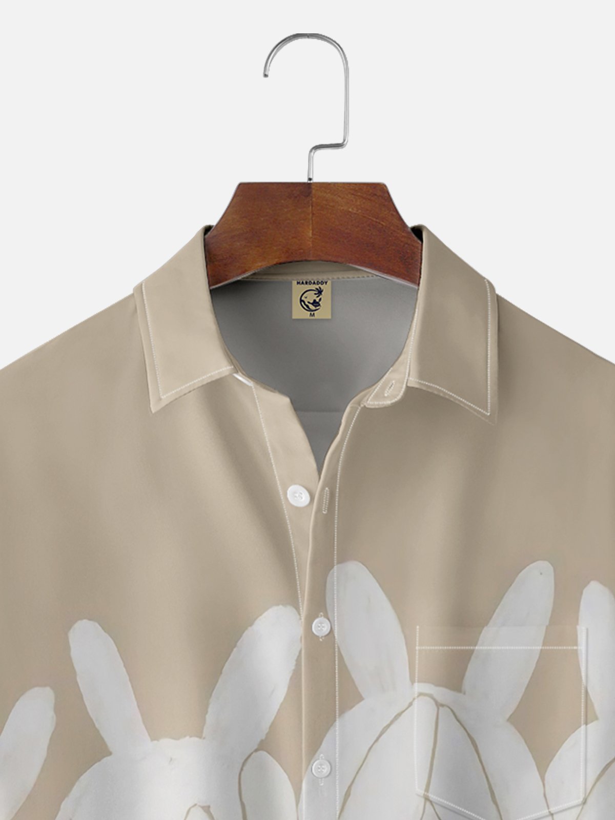 Moisture-wicking Easter Bunny Cat Funny Chest Pocket Casual Shirt