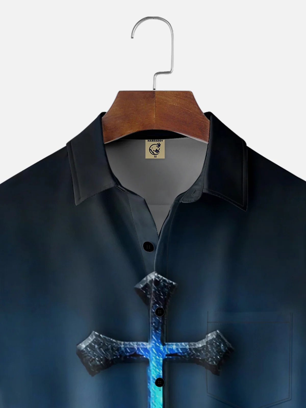 Moisture-wicking Easter Christian Cross Chest Pocket Casual Shirt
