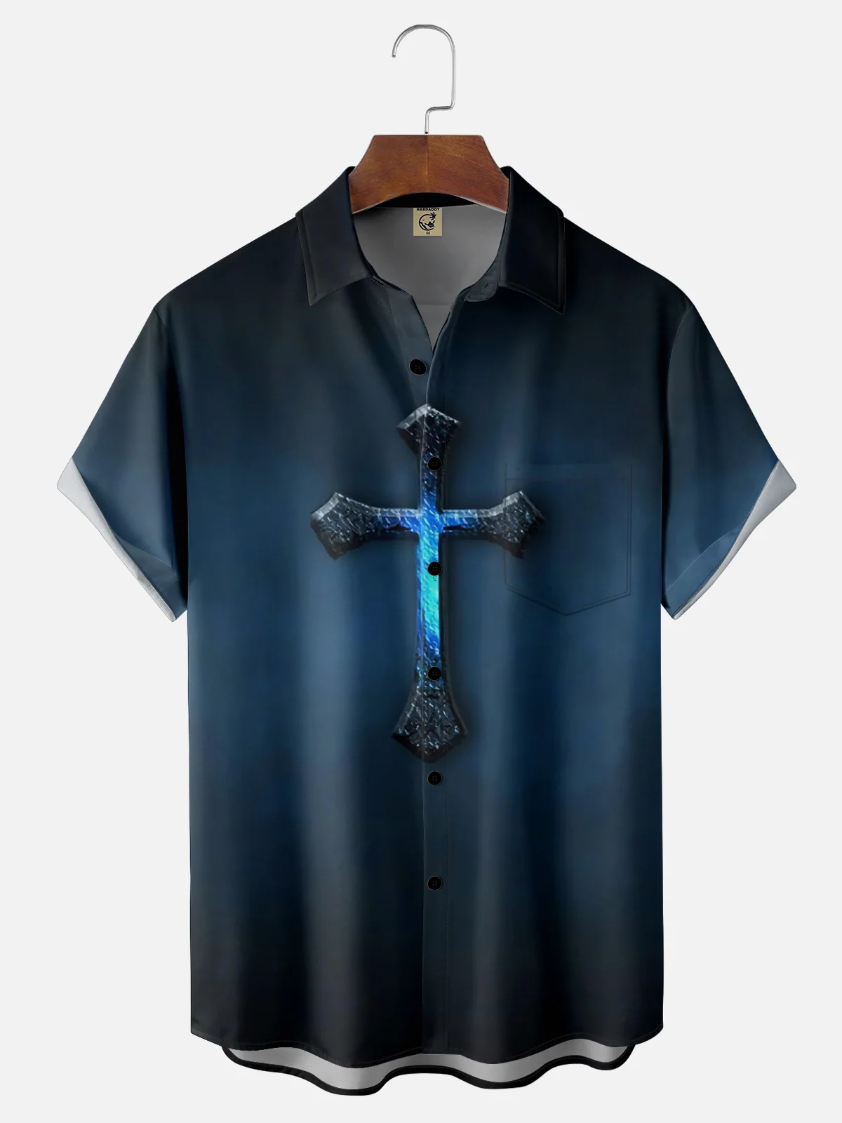 Moisture-wicking Easter Christian Cross Chest Pocket Casual Shirt