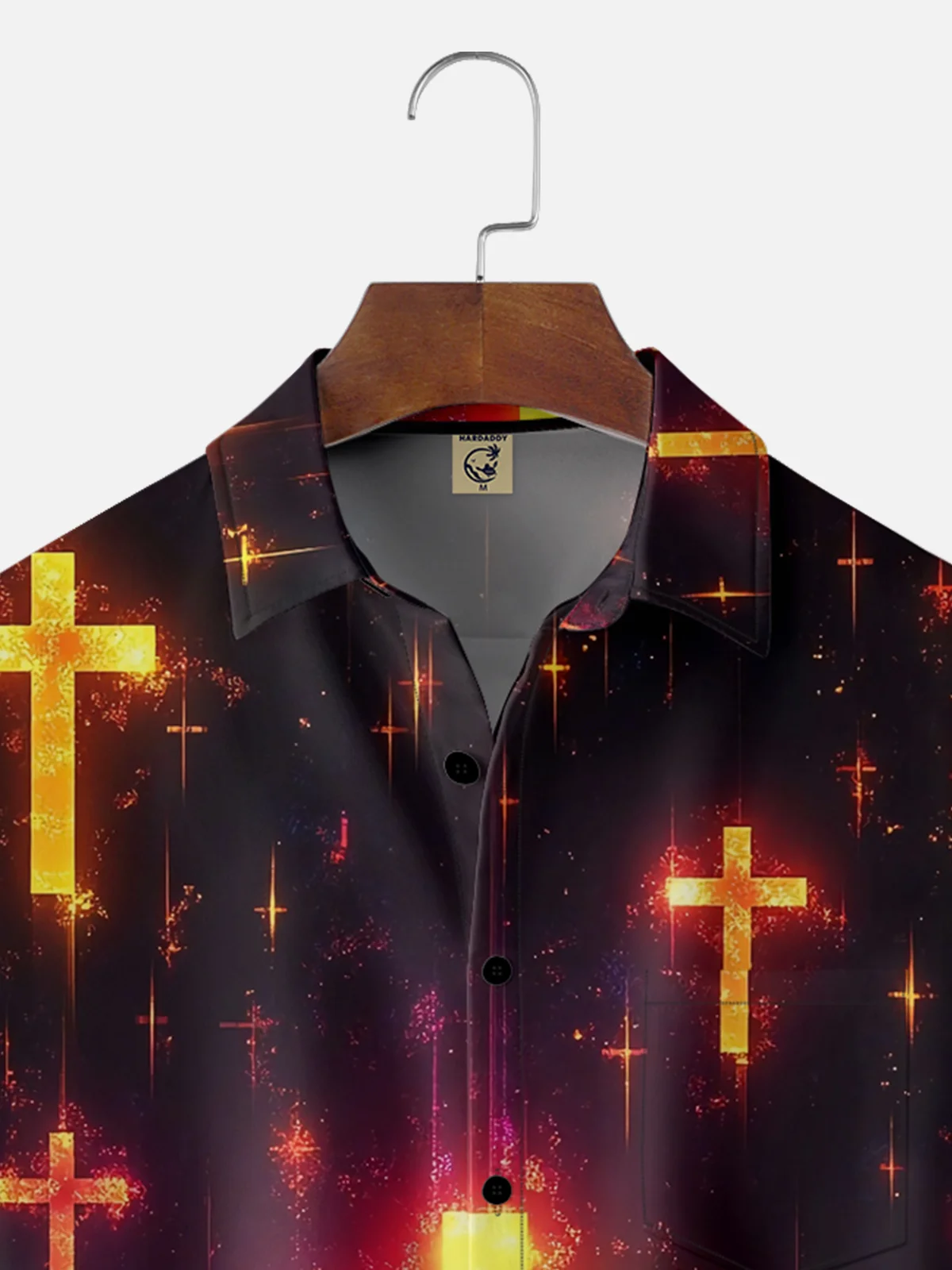 Moisture-wicking Easter Christian Cross Chest Pocket Casual Shirt