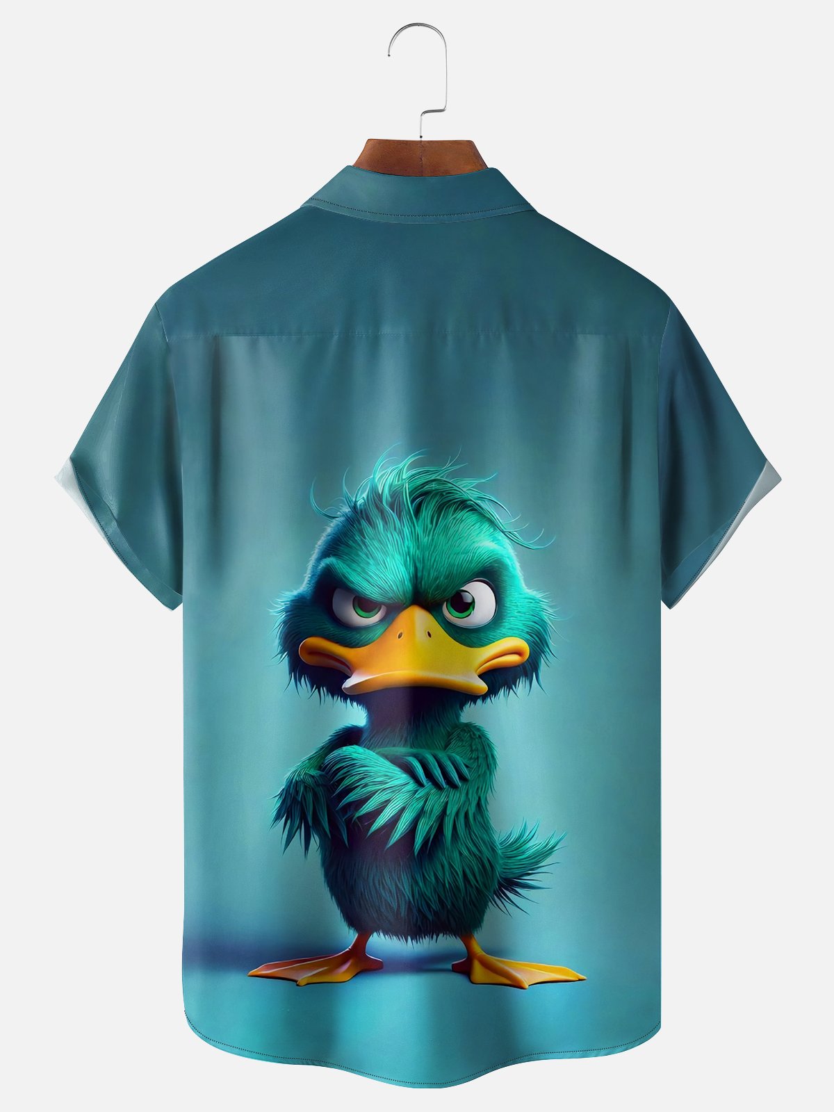 Moisture-wicking Angry Duck Chest Pocket Hawaiian Shirt