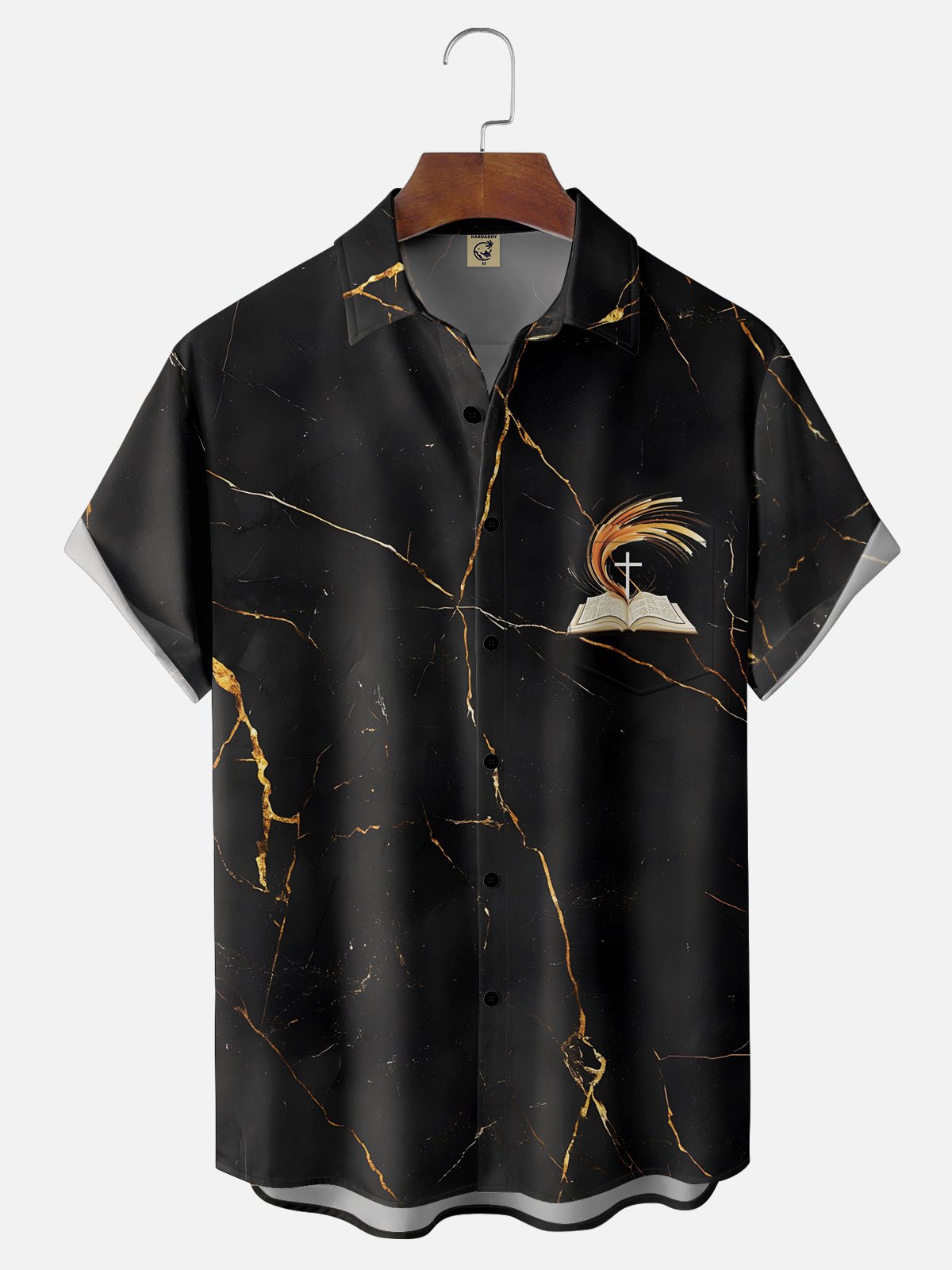 Moisture-wicking Easter Christian Cross Chest Pocket Casual Shirt